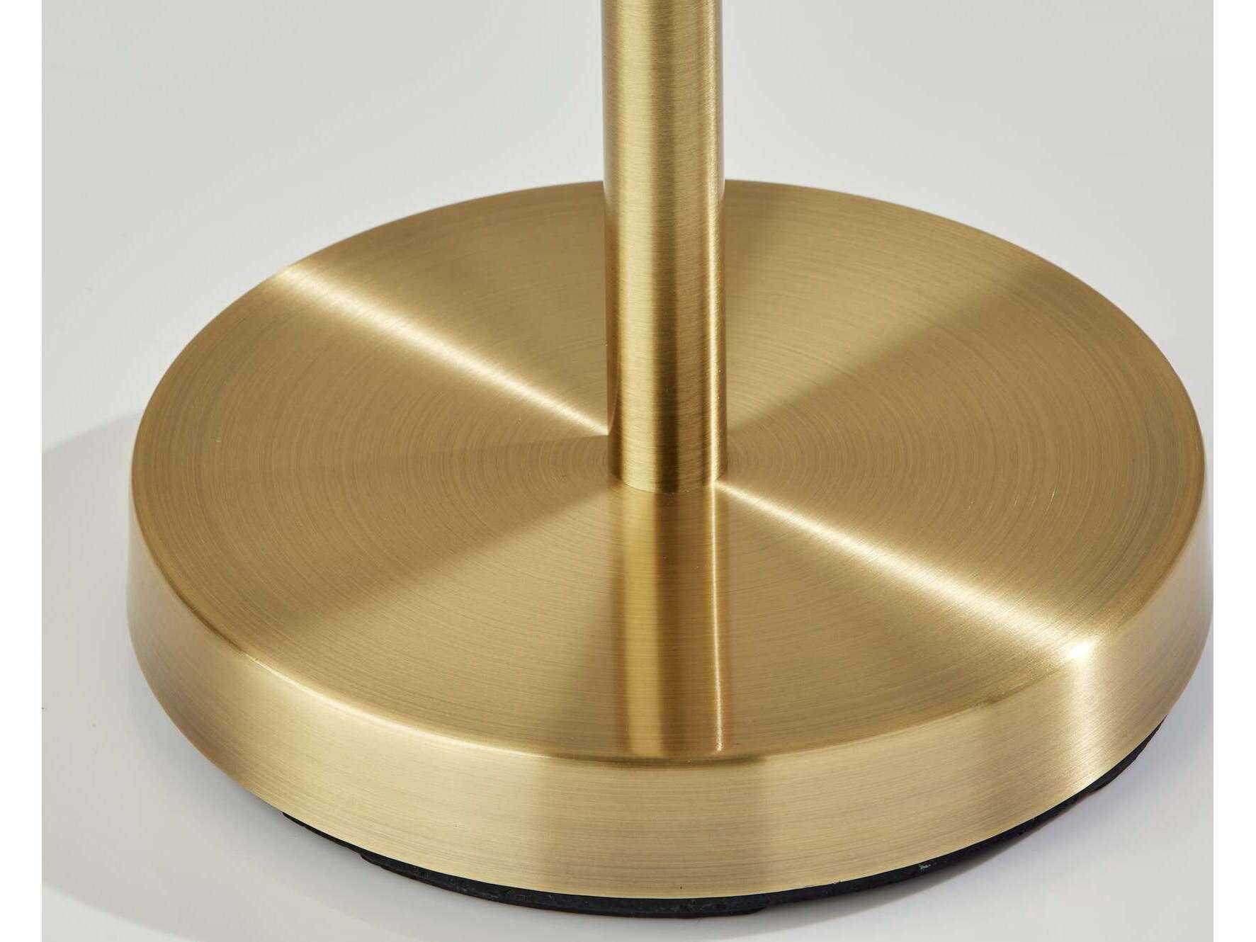 Adesso Cove Antique Brass Natural Rattan Floor Lamp