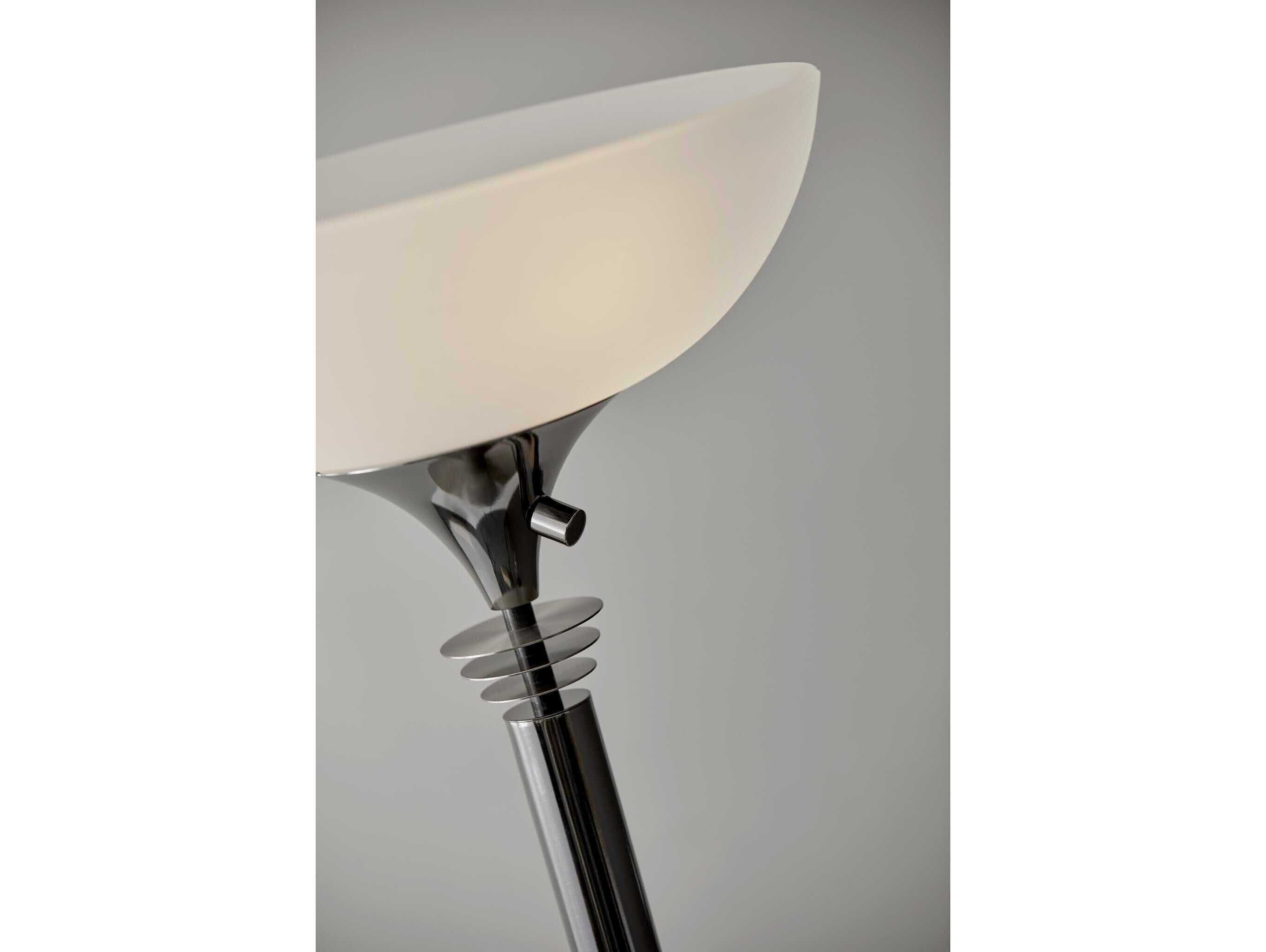 Adesso Metropolis Black Nickel Frosted Glass Floor Lamp