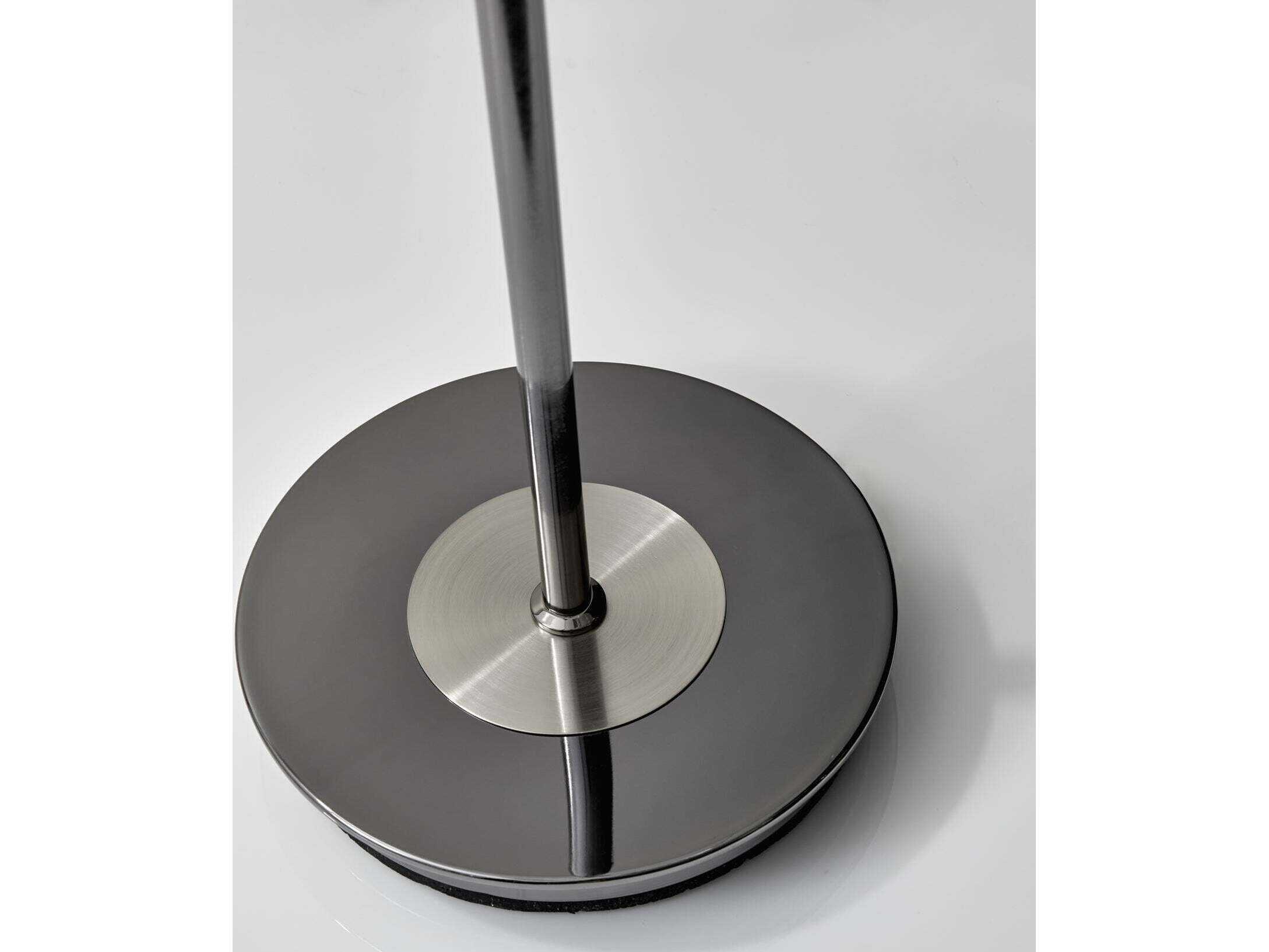 Adesso Metropolis Black Nickel Frosted Glass Floor Lamp