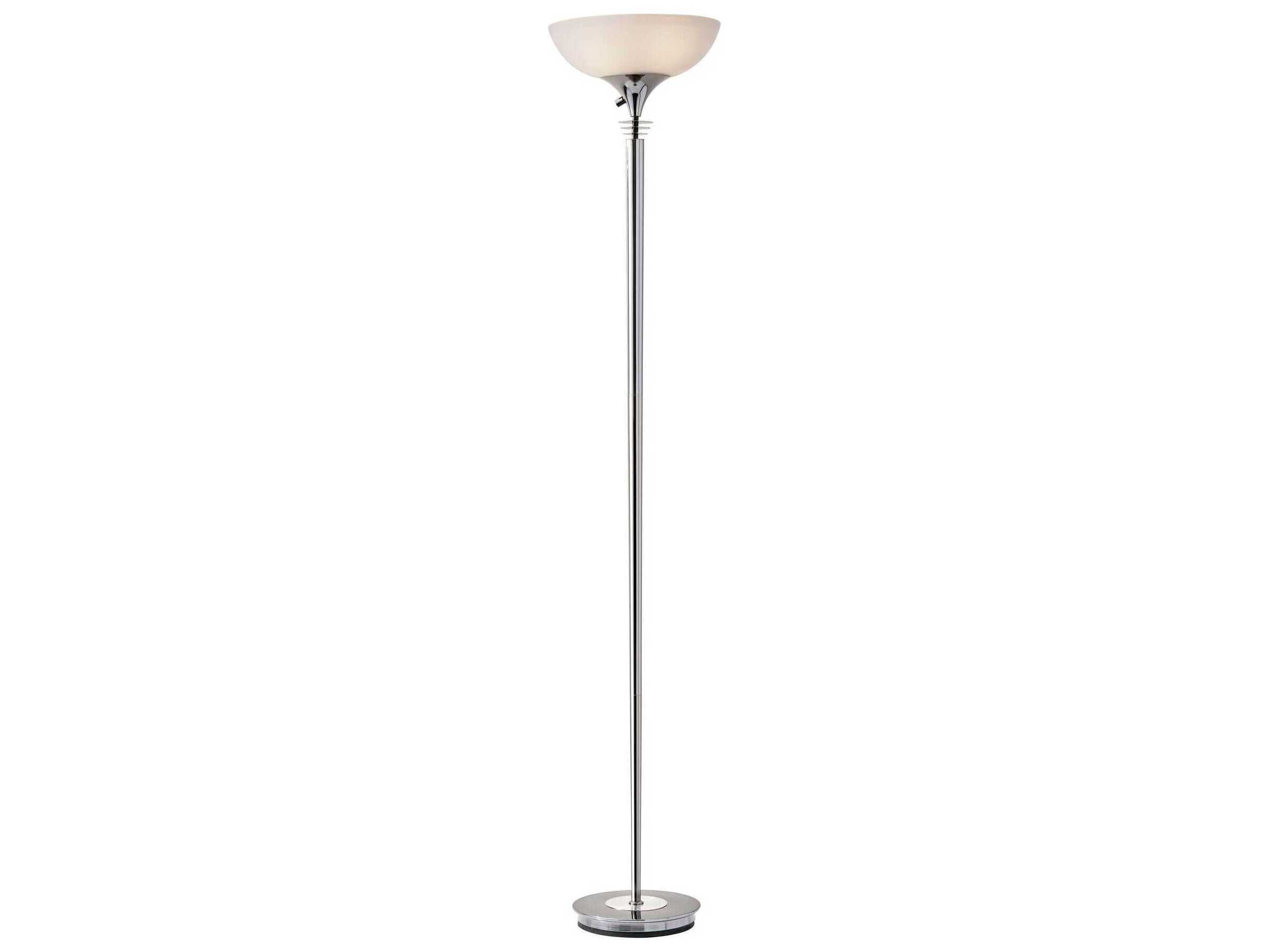 Adesso Metropolis Chrome Frosted Glass Floor Lamp
