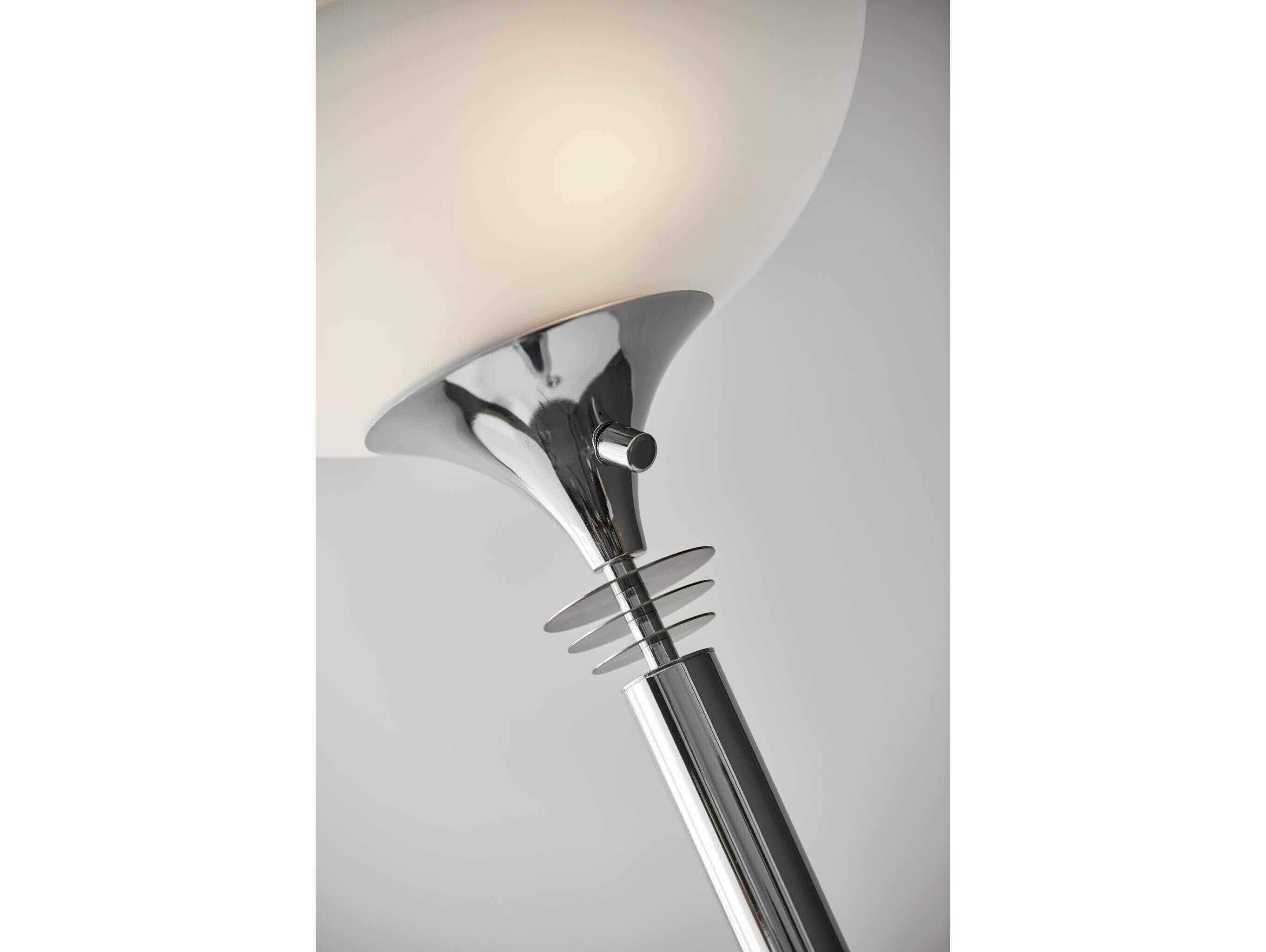 Adesso Metropolis Chrome Frosted Glass Floor Lamp