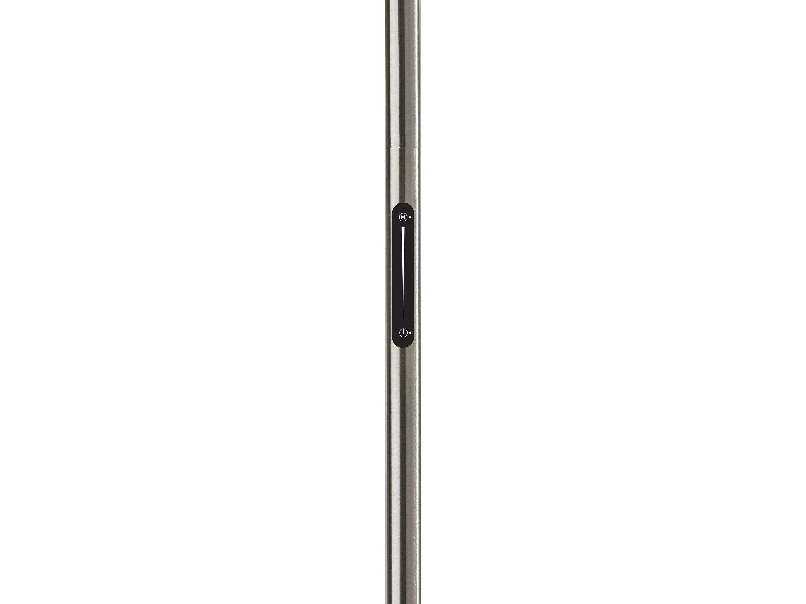 Adesso Solar Brushed Steel Frosted Glass Floor Lamp
