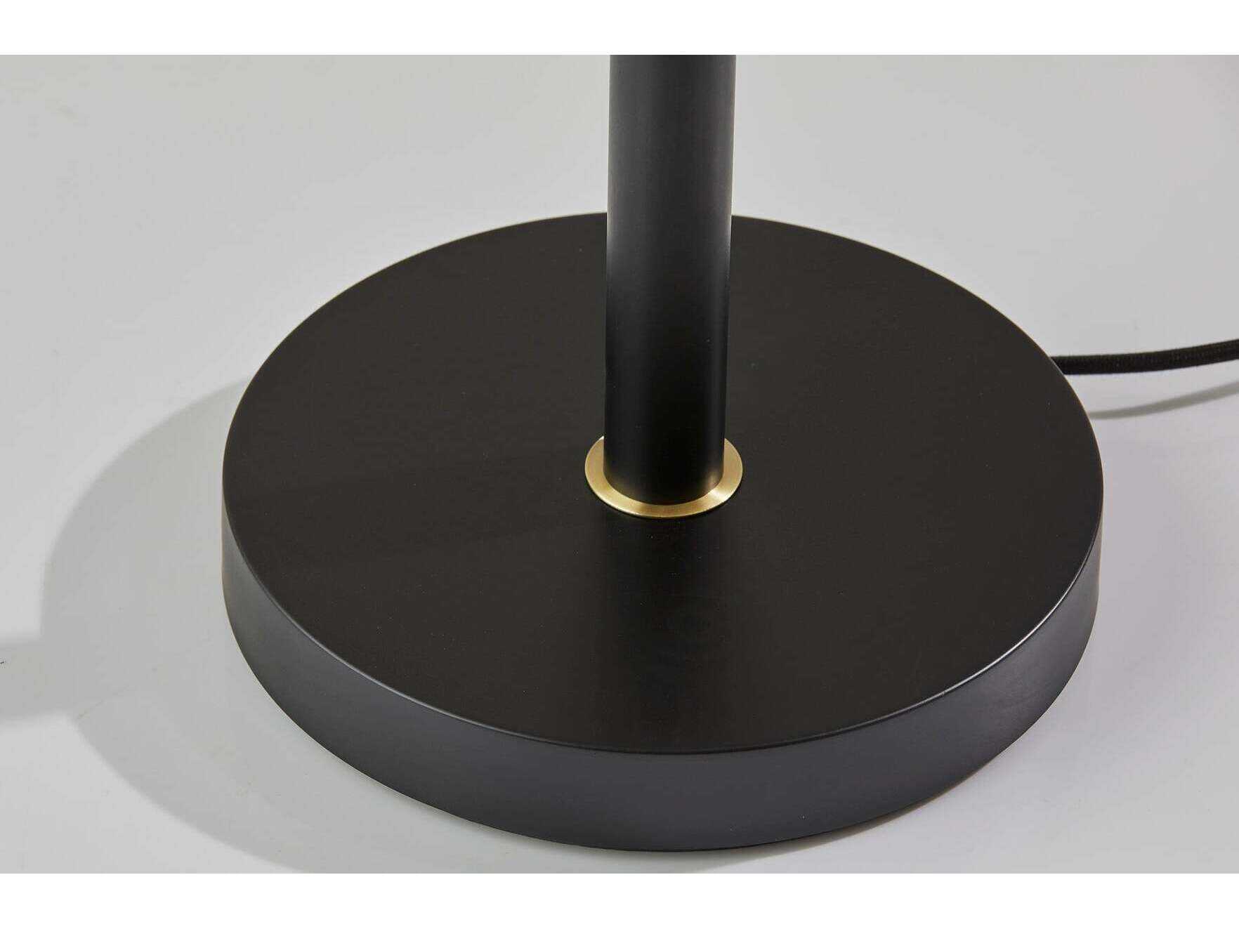 Adesso Emerson Black Antique Brass Metal Floor Lamp