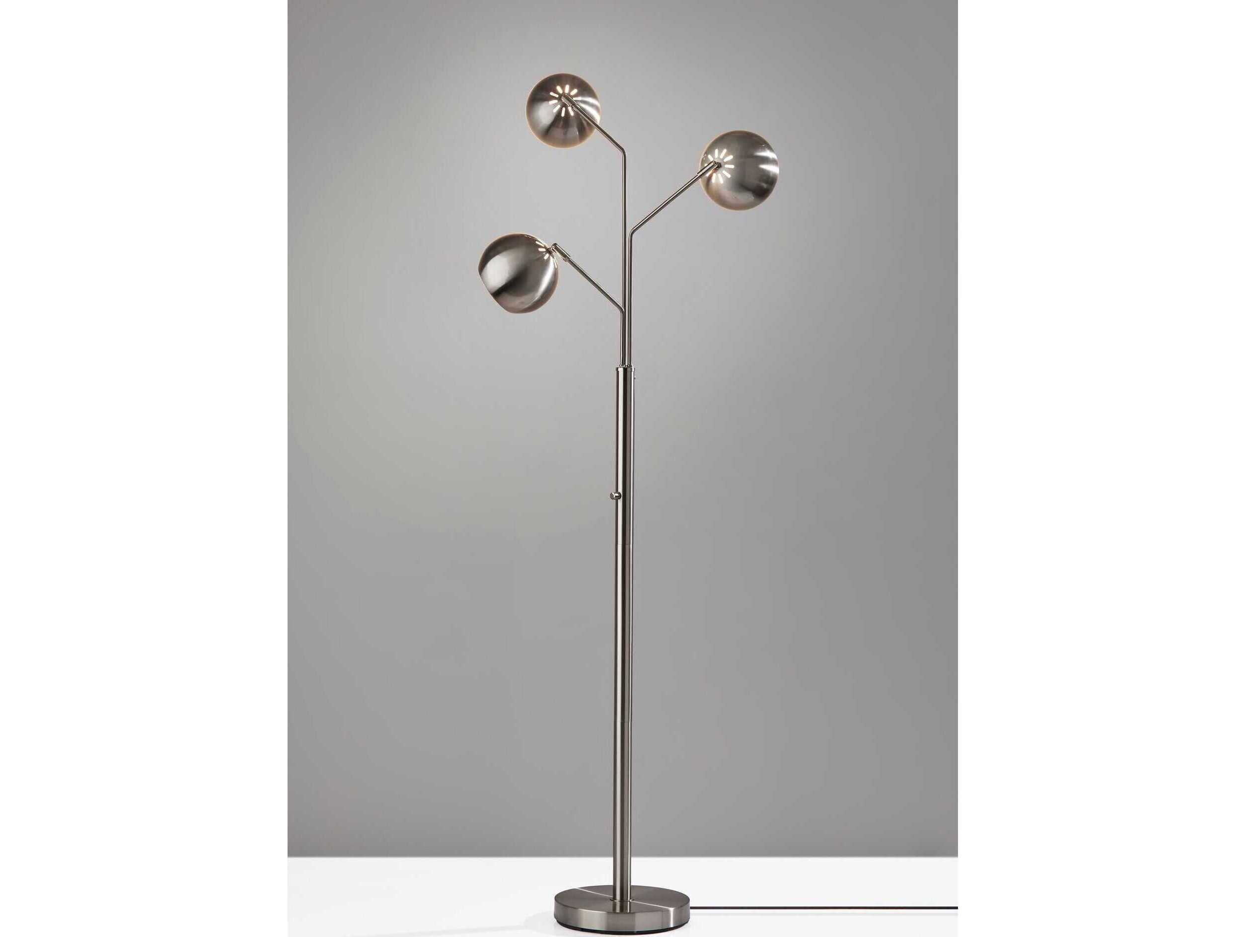 Adesso Emerson Brushed Steel Floor Lamp