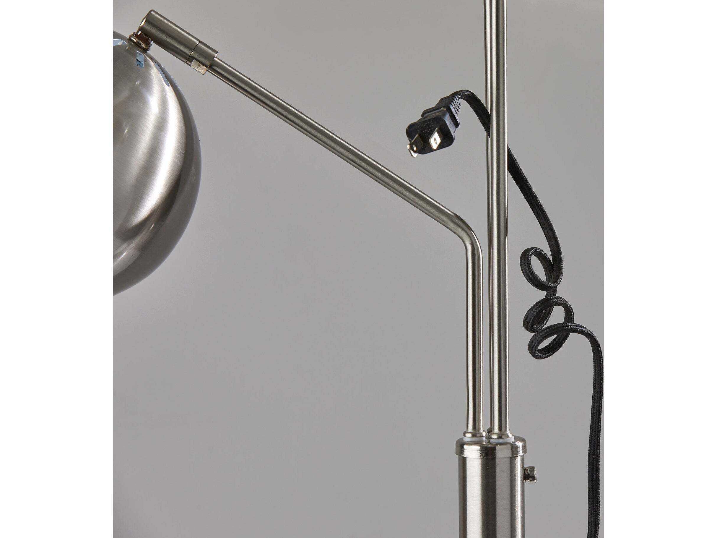 Adesso Emerson Brushed Steel Floor Lamp