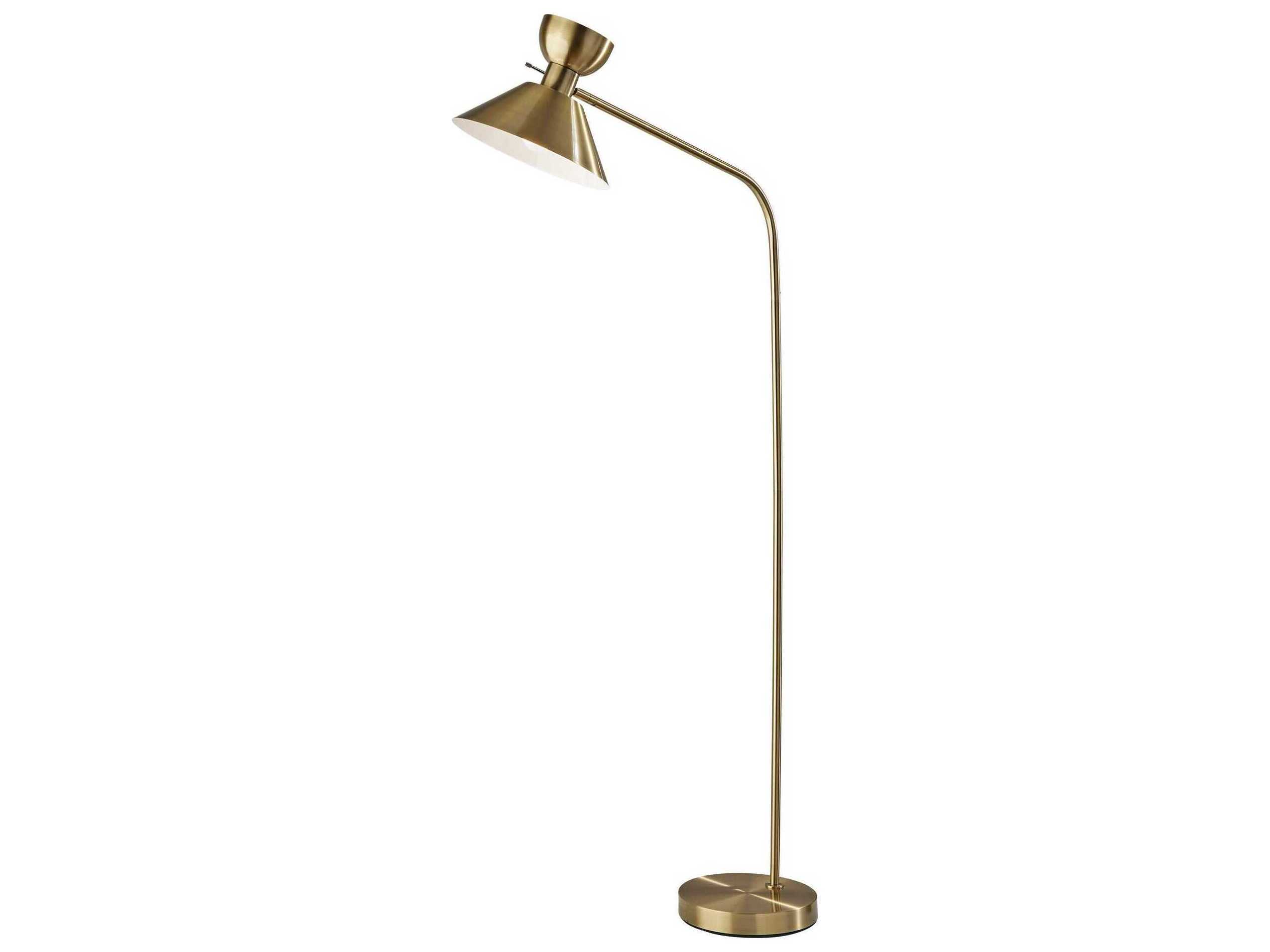 Adesso Duke Antique Brass Floor Lamp