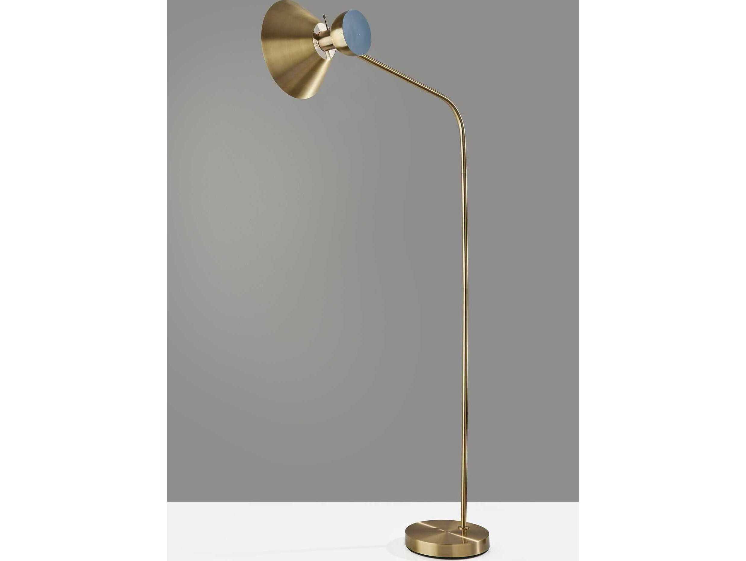 Adesso Duke Antique Brass Floor Lamp