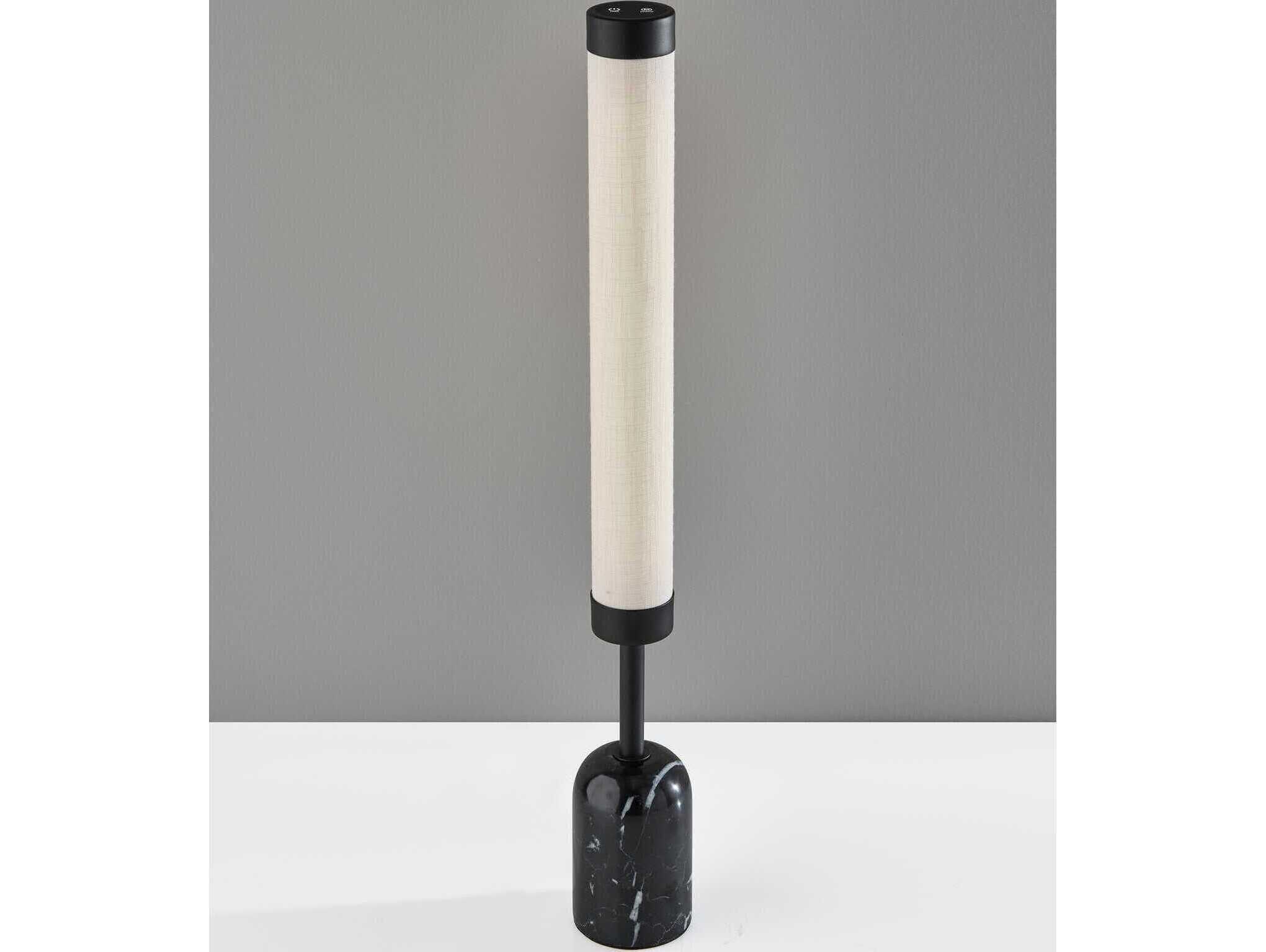 Adesso Dorsey Black White Textured Fabric Table Lamp