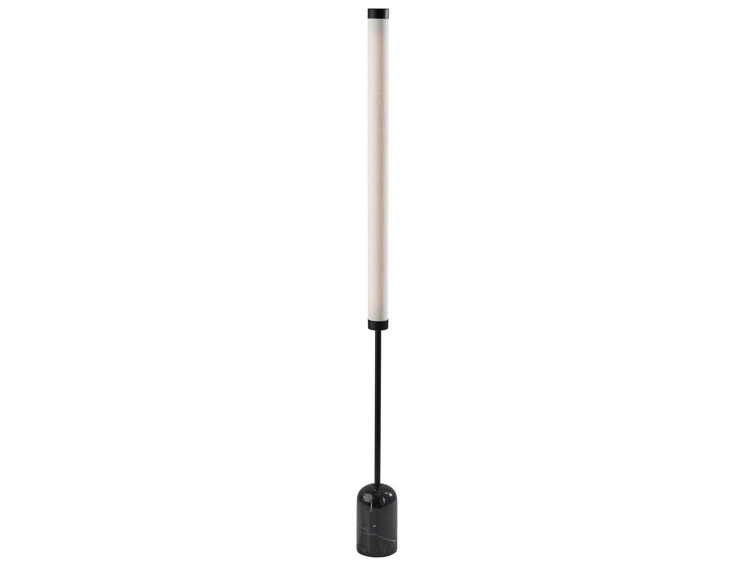 Adesso Dorsey Black White Textured Fabric Floor Lamp