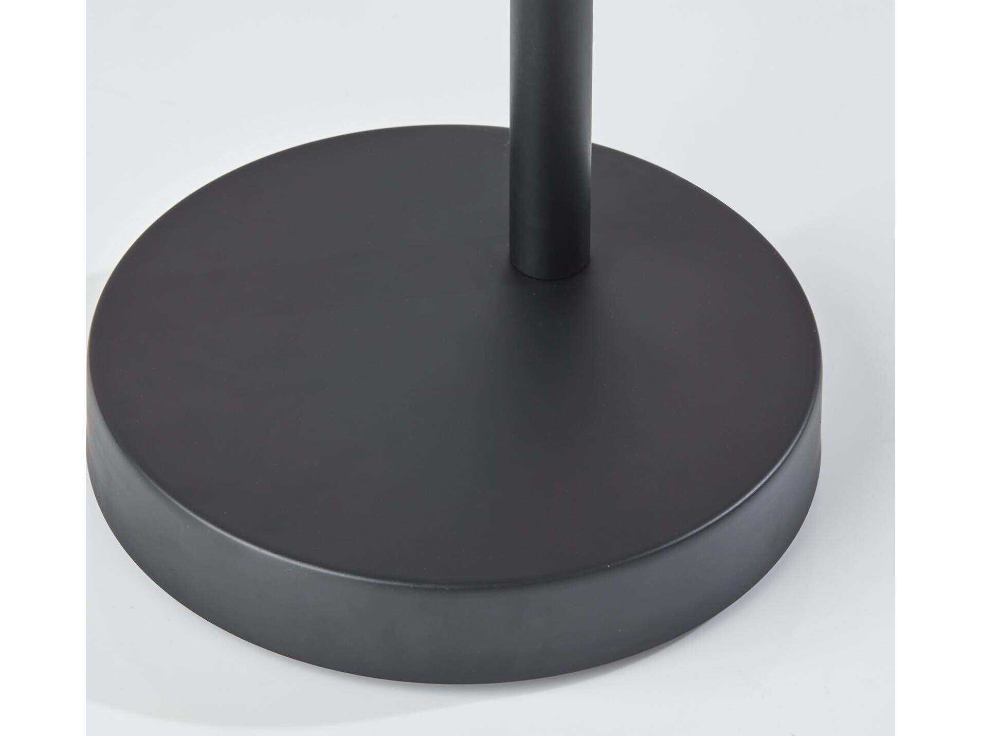 Adesso Elmore Black Walnut Wood Metal Floor Lamp