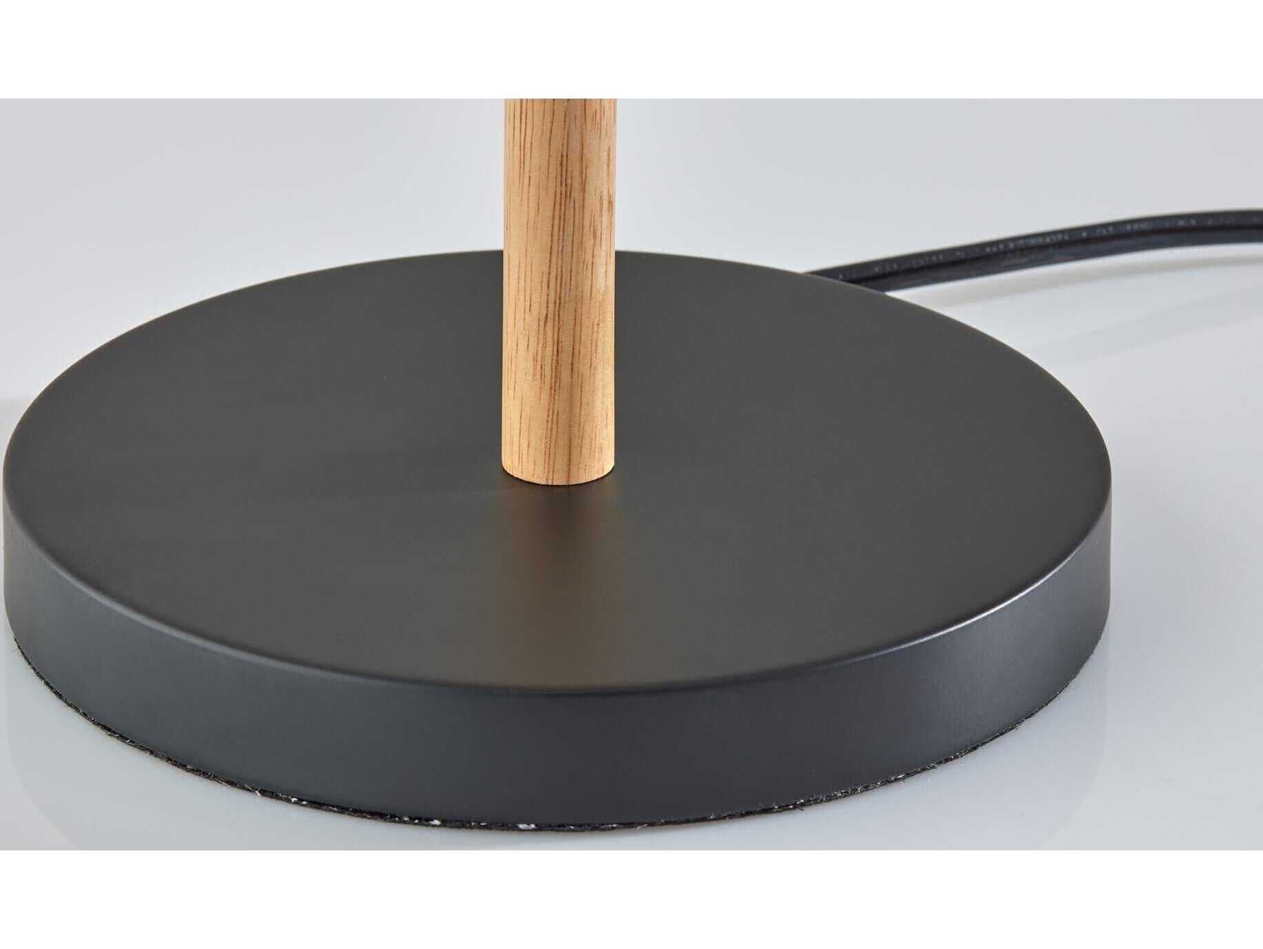 Adesso Palmer Black Natural White Textured Fabric Table Lamp