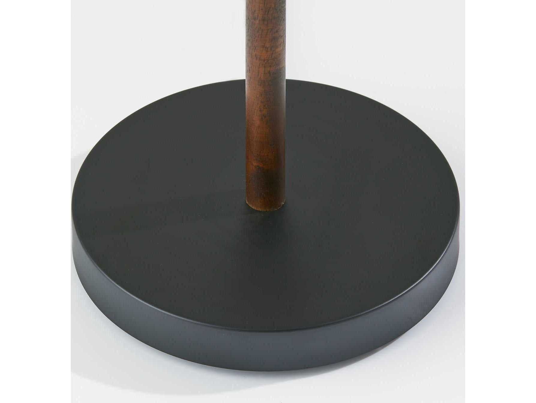 Adesso Palmer Black Walnut Light Brown Textured Fabric Shades Floor Lamp