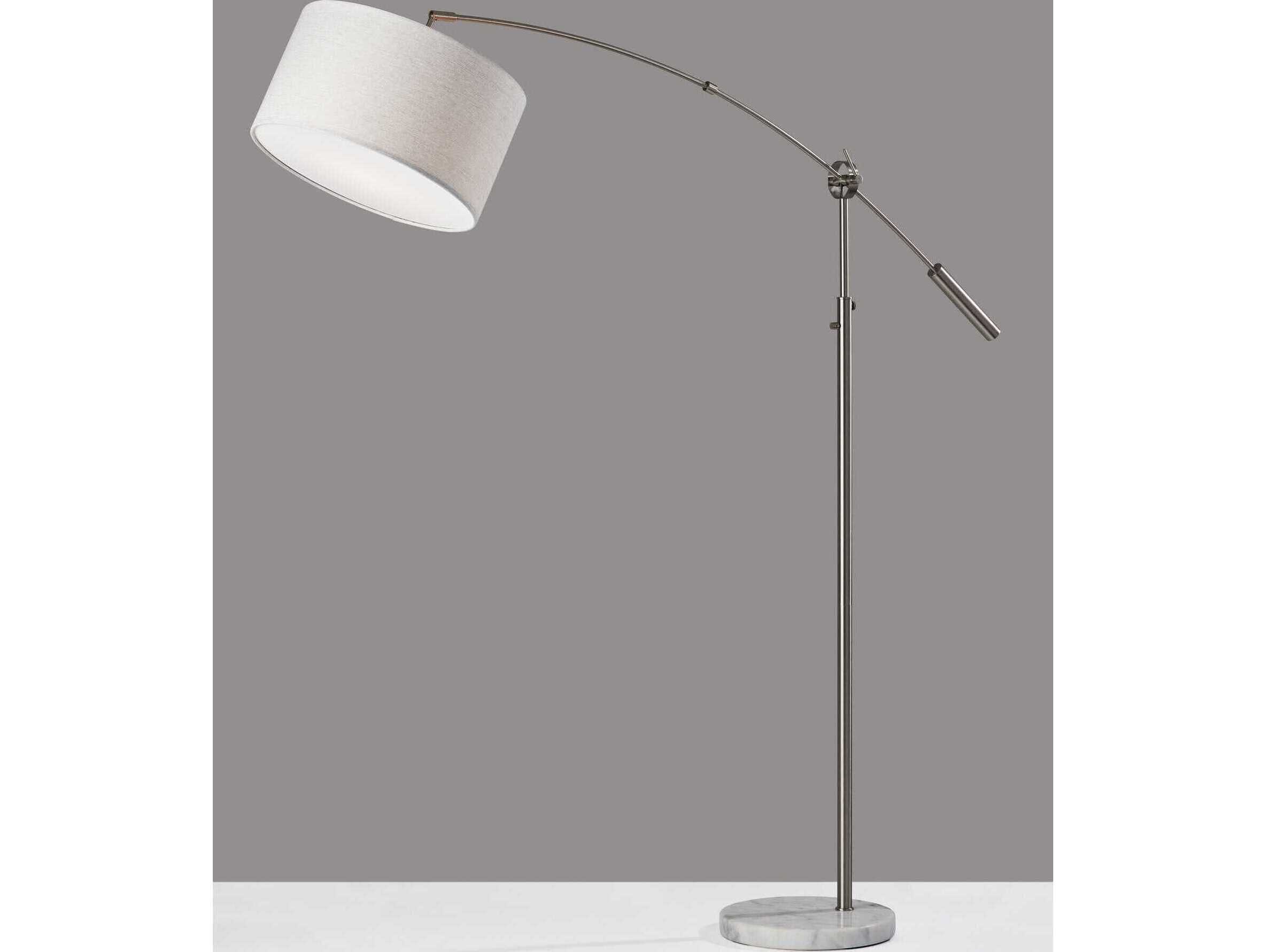 Adesso Adler Brushed Steel Floor Lamp