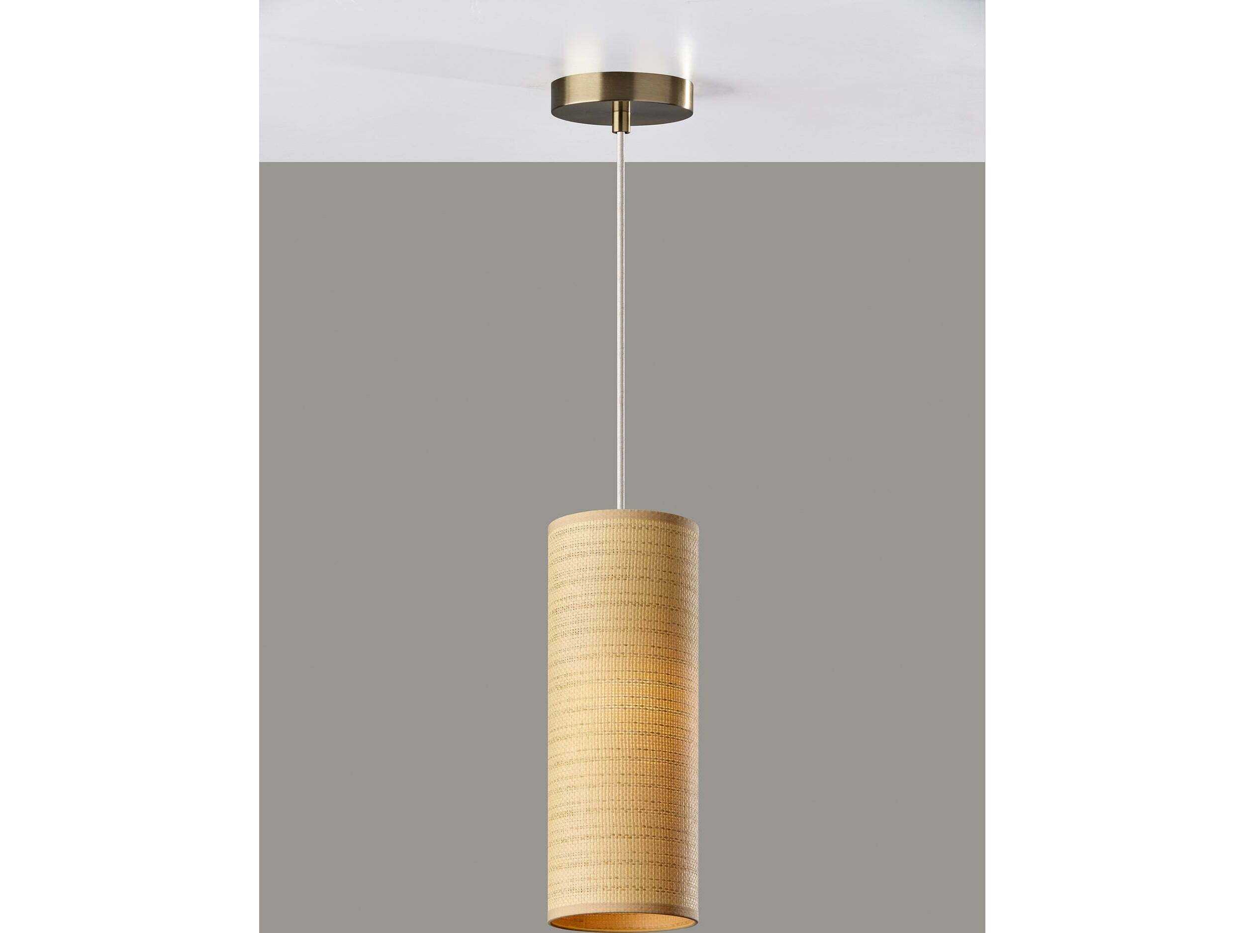 Adesso Mendoza Antique Brass Cylinder Mini Pendant