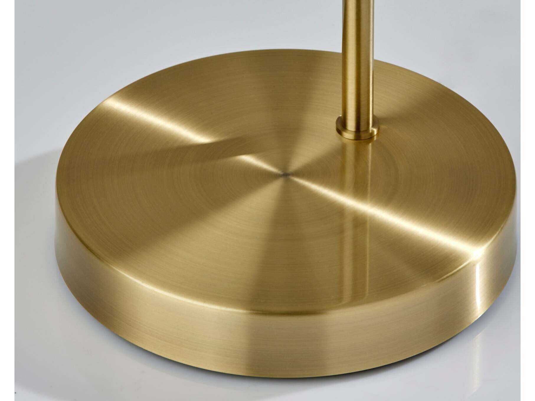 Adesso Mendoza Antique Brass Natural Woven Paper Floor Lamp