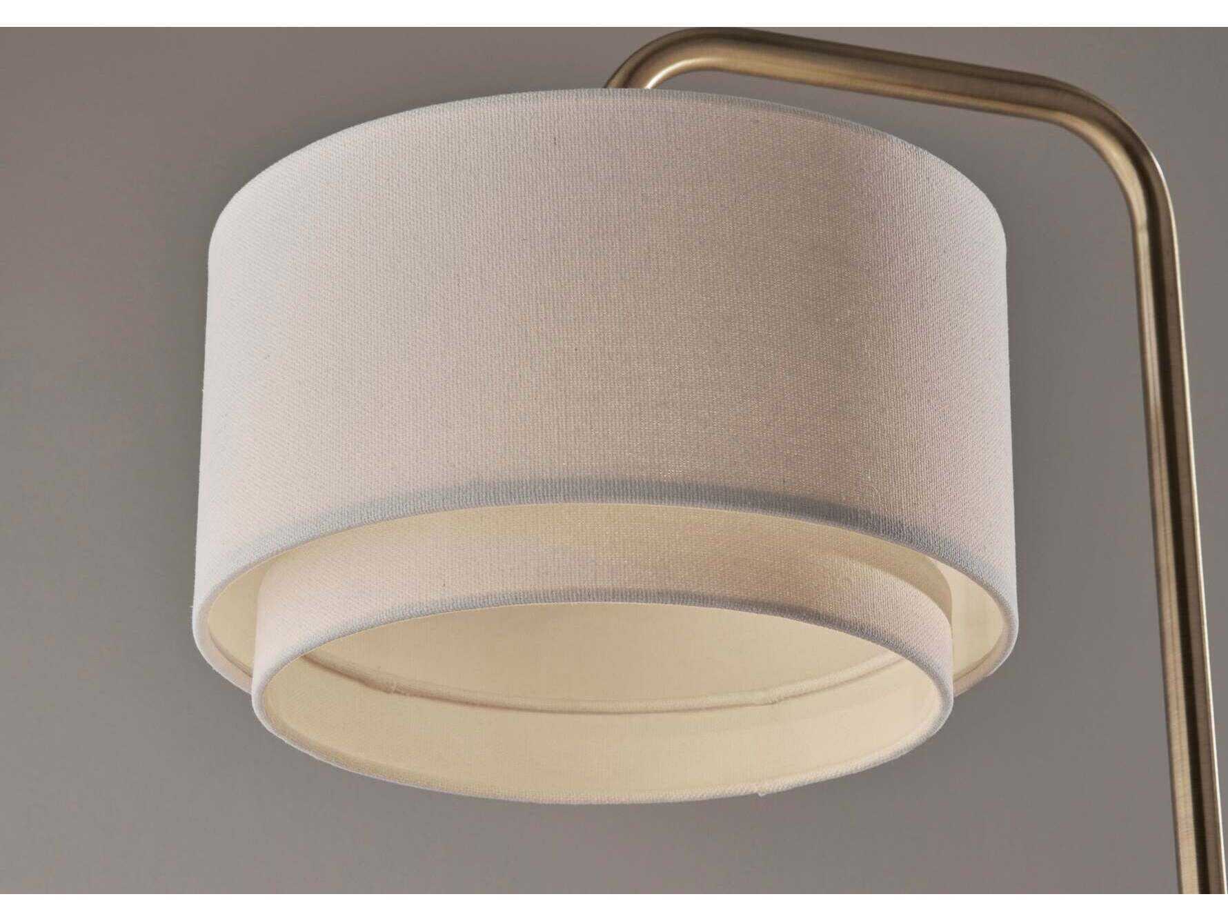 Adesso Brinkley Antique Brass White Fabric Buffet Lamp