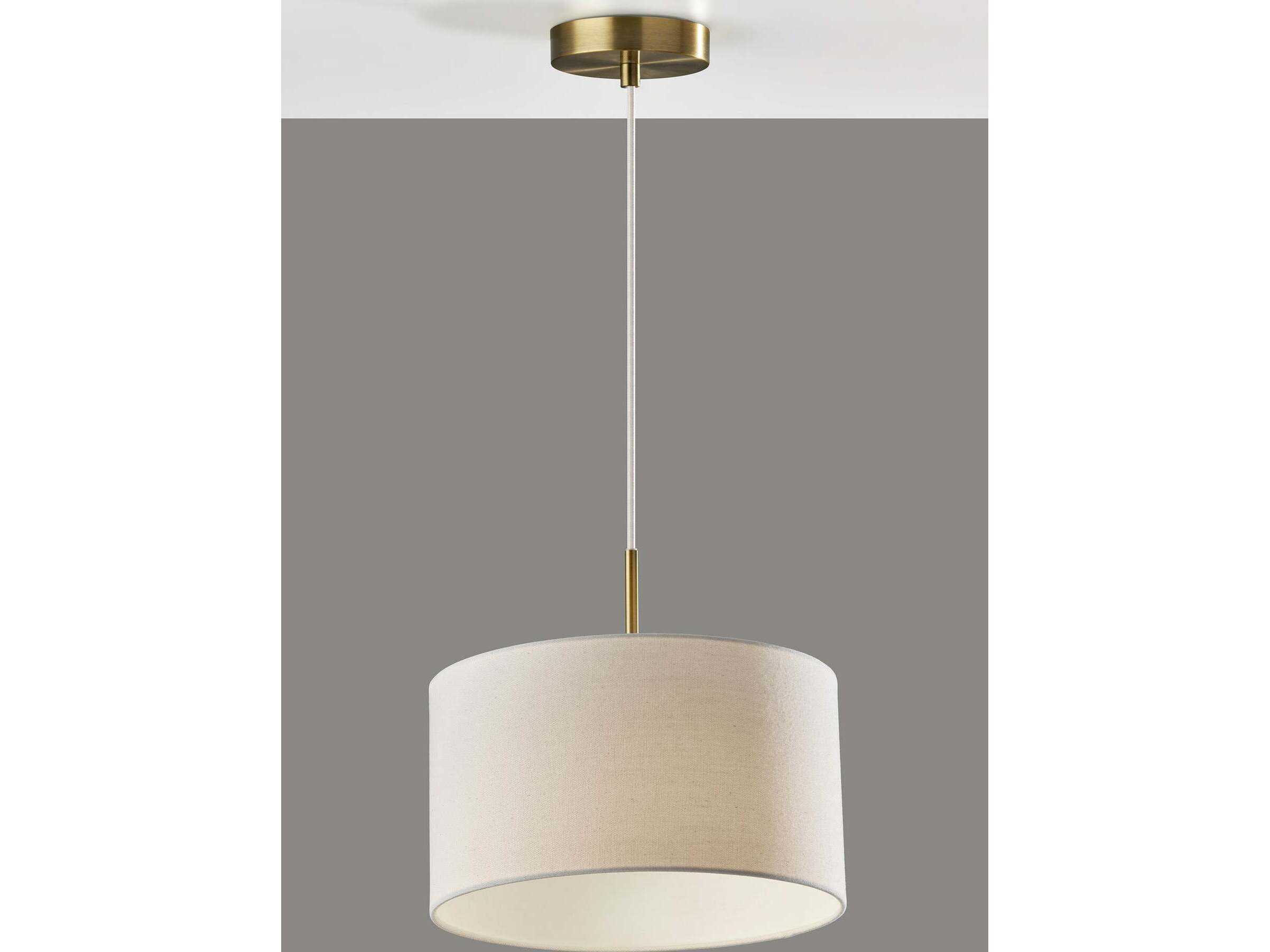 Adesso Finley Antique Brass Drum Pendant