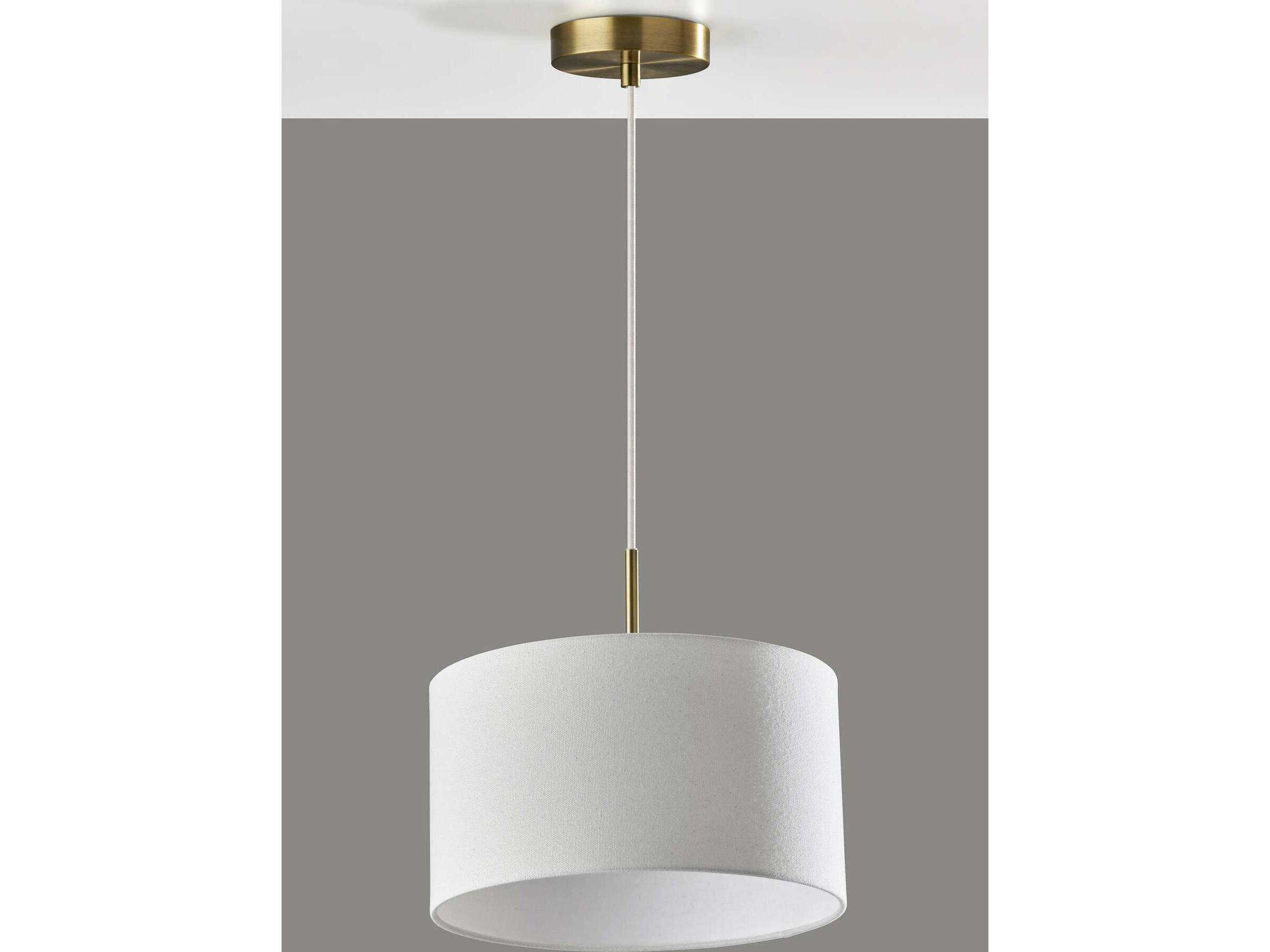 Adesso Finley Antique Brass Drum Pendant