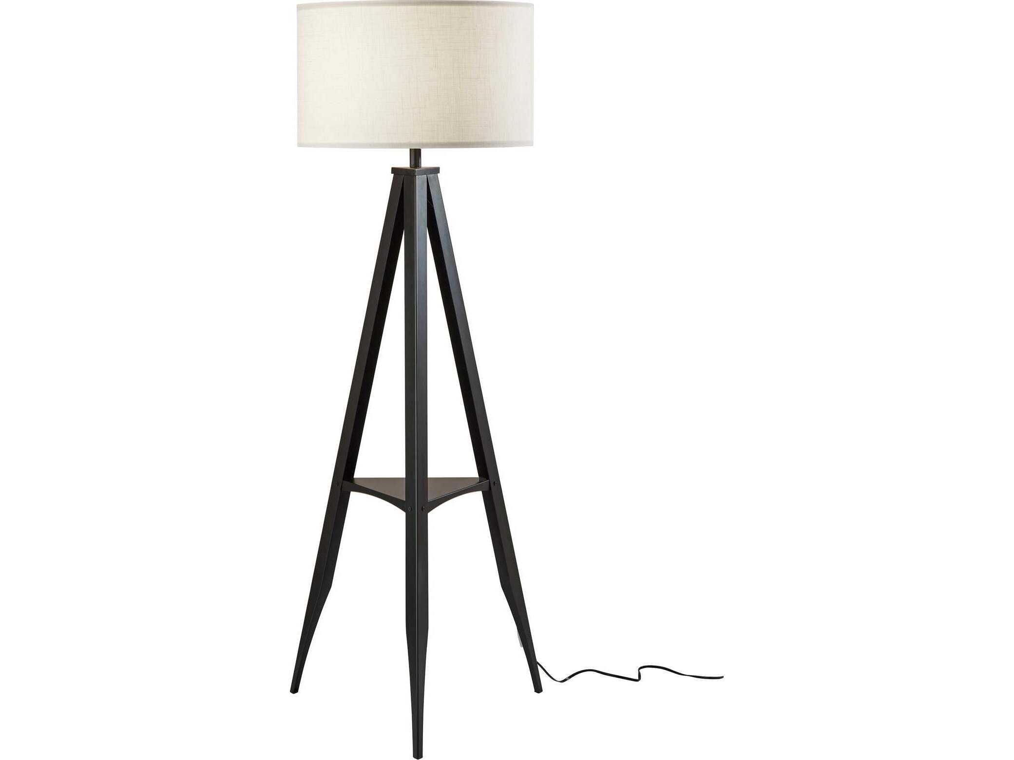 Adesso Warren Black Floor Lamp