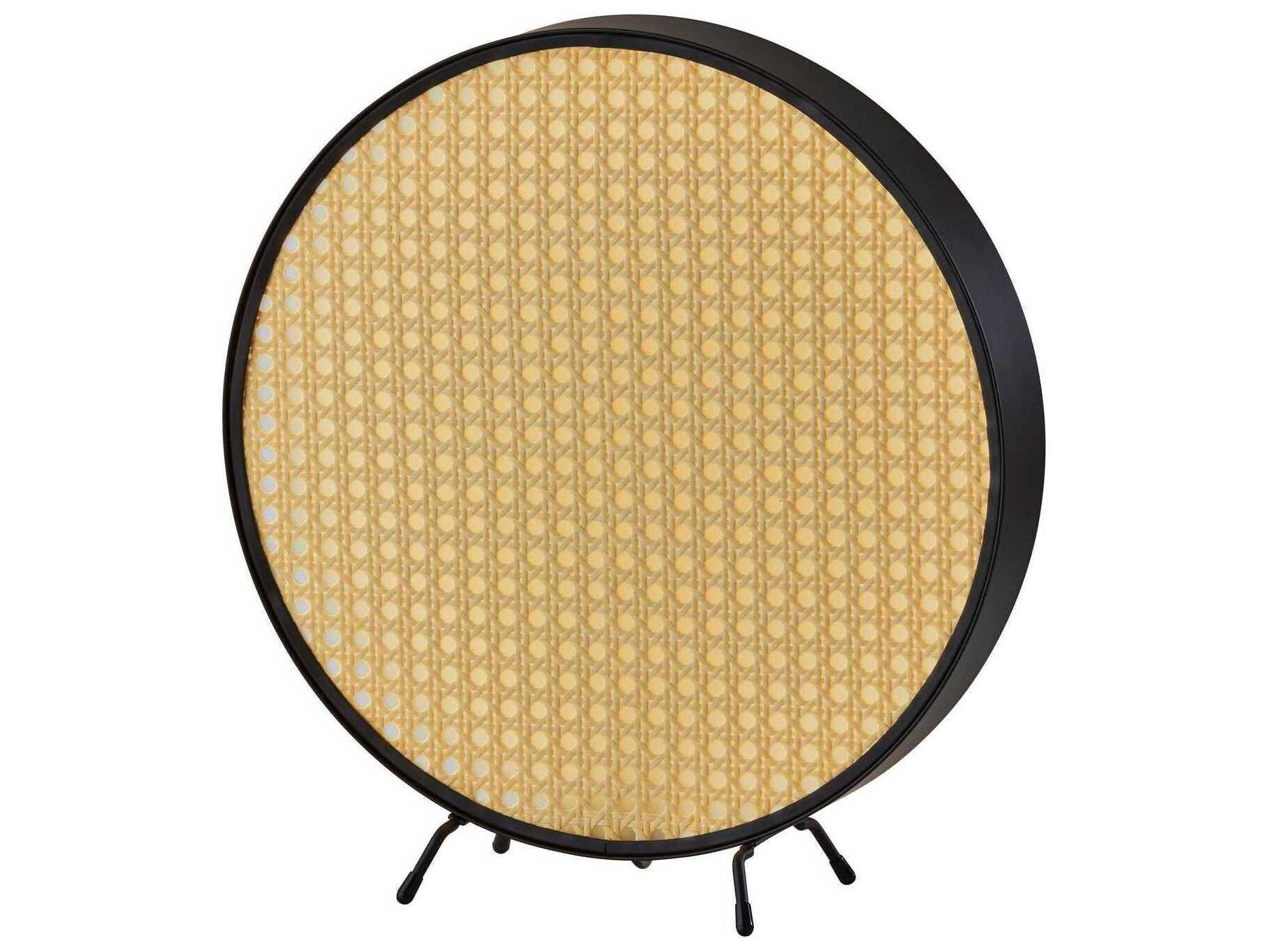 Adesso Atwood Black Plastic Webbed Rattan Table Lamp