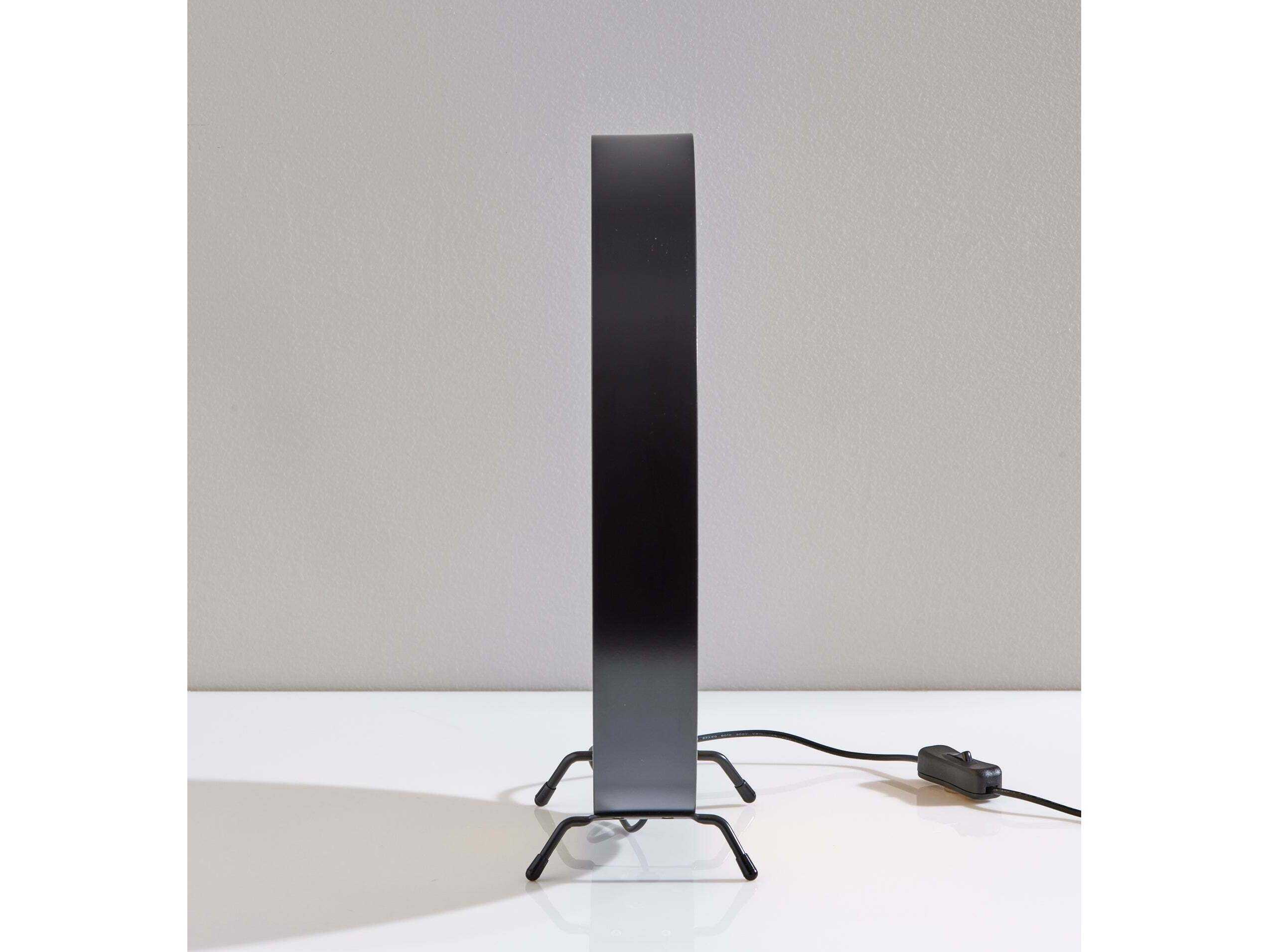 Adesso Atwood Black Plastic Webbed Rattan Table Lamp