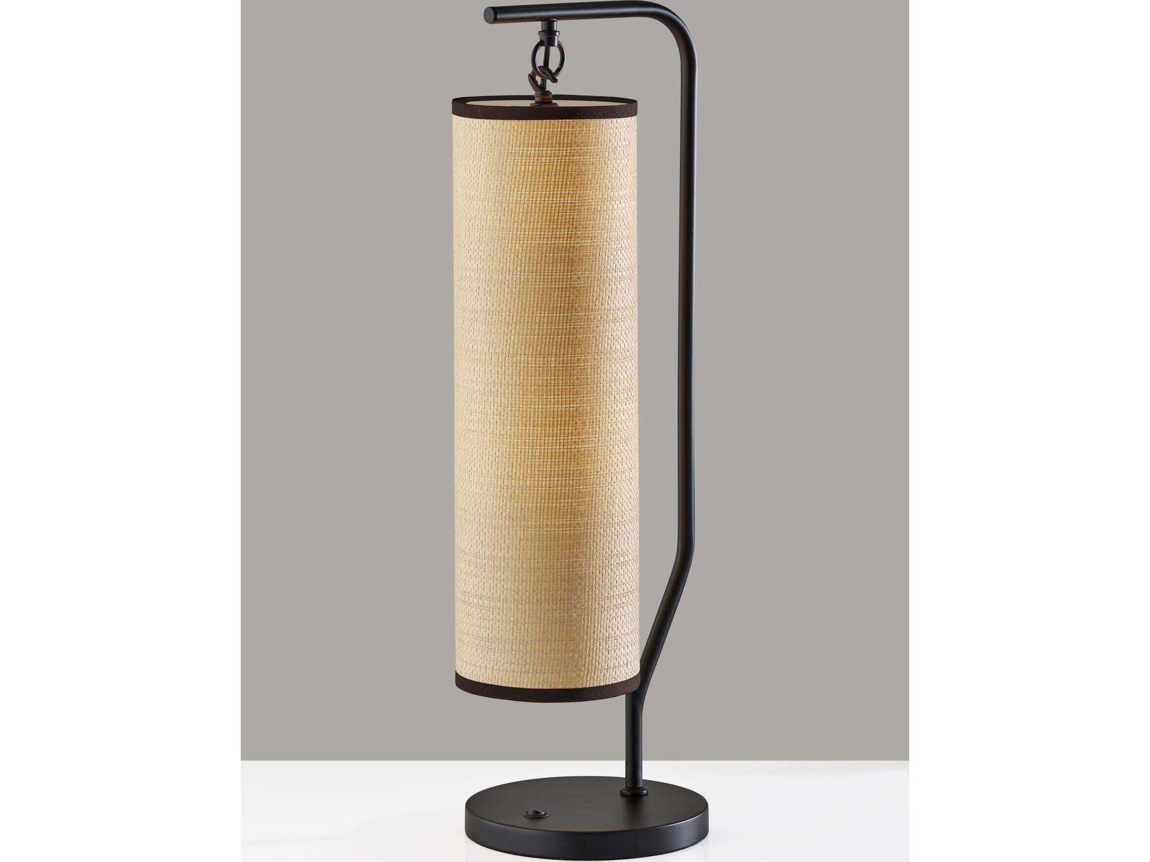 Adesso Lyons Black Natural Woven Paper With Trim Buffet Lamp