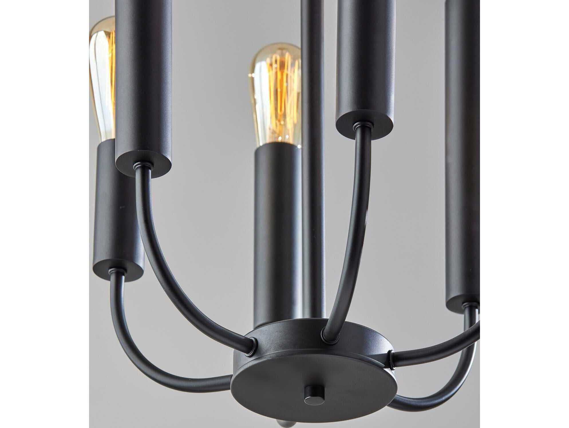 Adesso Rory 6-Light Black Pendant