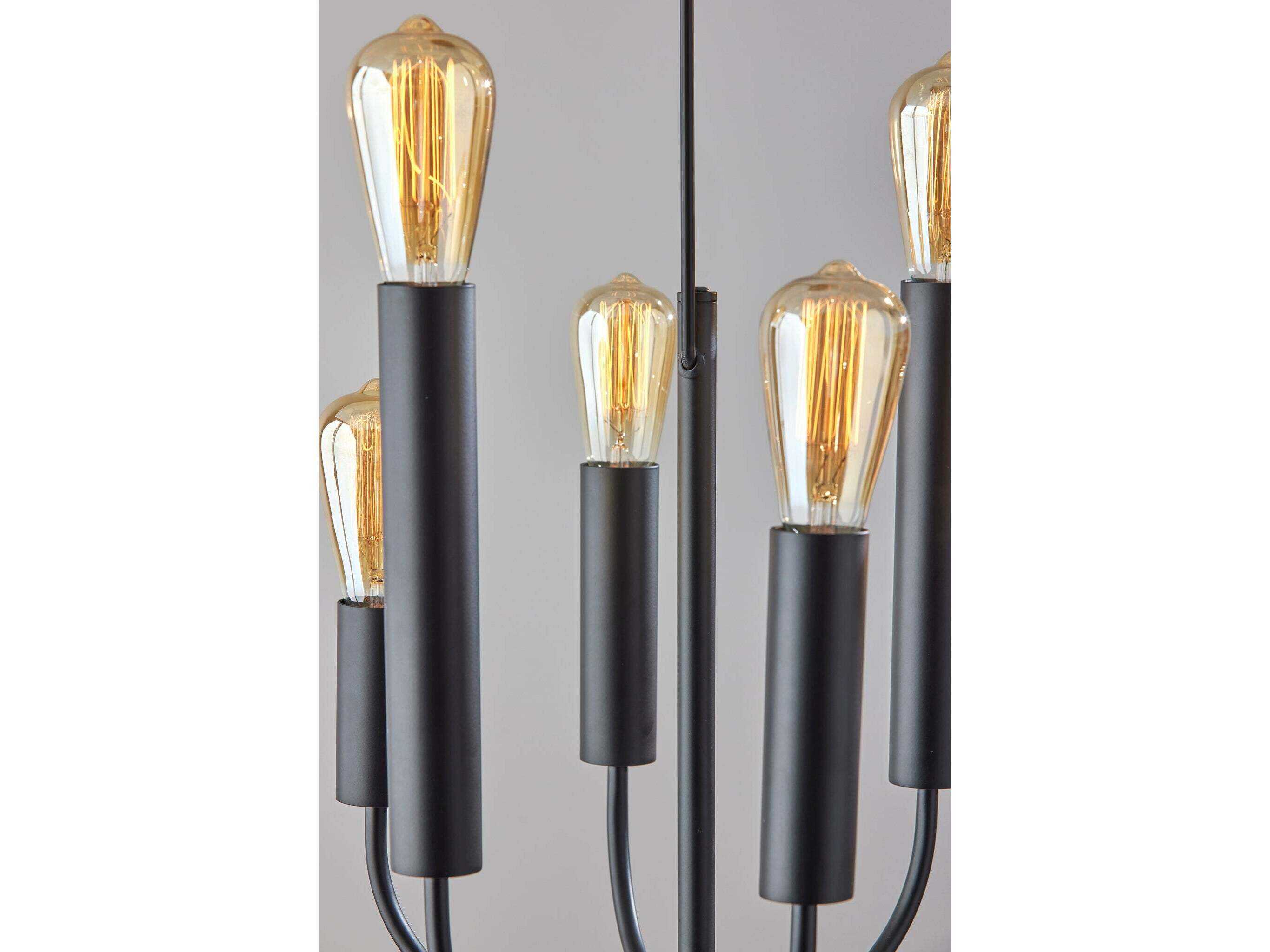 Adesso Rory 6-Light Black Pendant