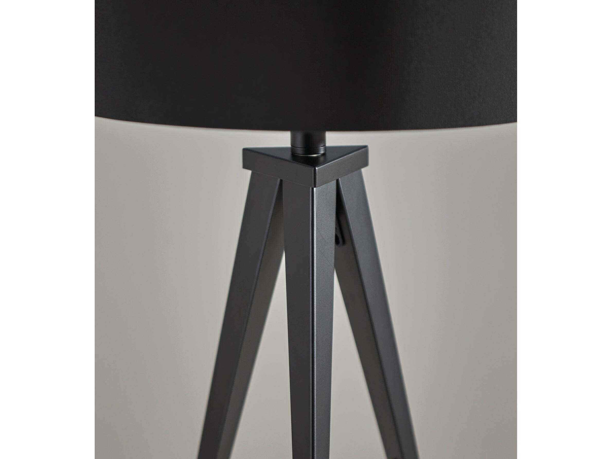 Adesso Director Black Fabric Drum Floor Lamp