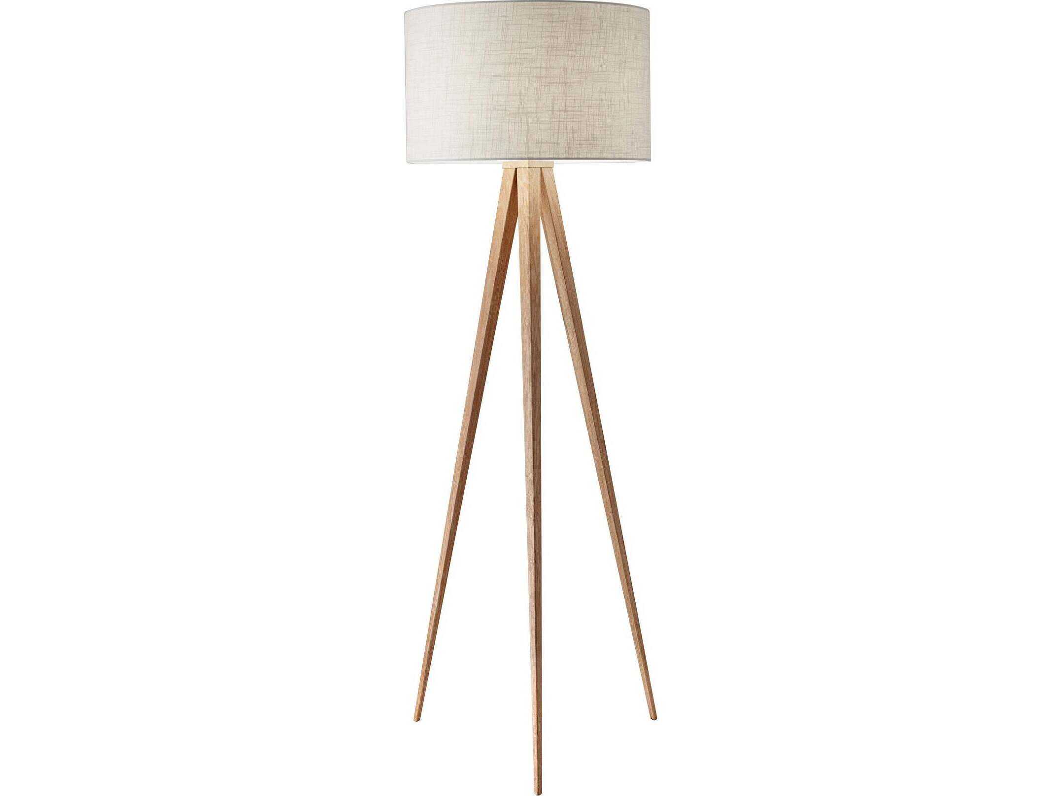 Adesso Director Natural Oak Veneer Brown Floor Lamp