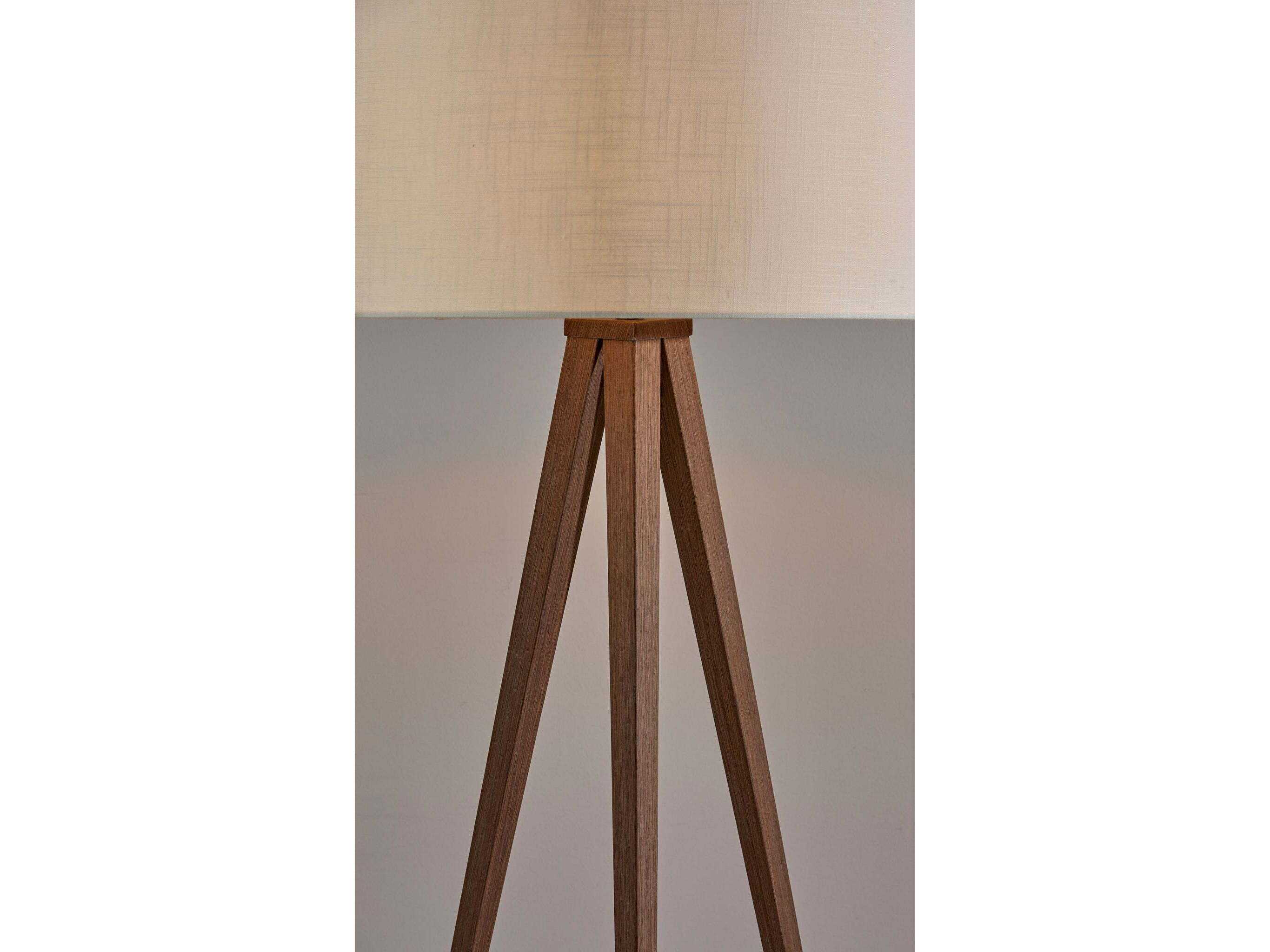 Adesso Director Metal Rosewood Veneer Brown Floor Lamp