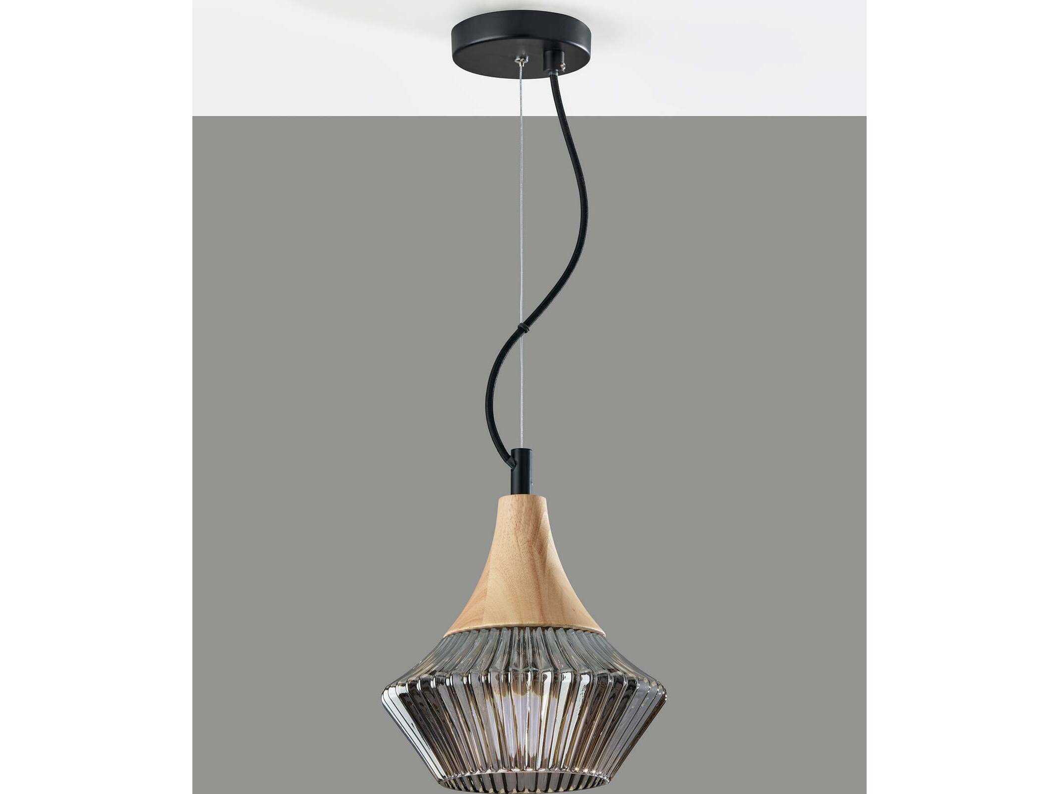 Adesso Elsie Black Natural Mini Pendant