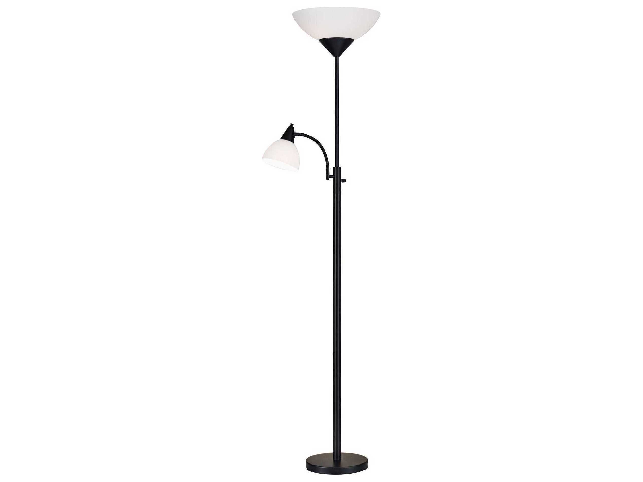 Adesso Piedmont Black White Plastic Floor Lamp