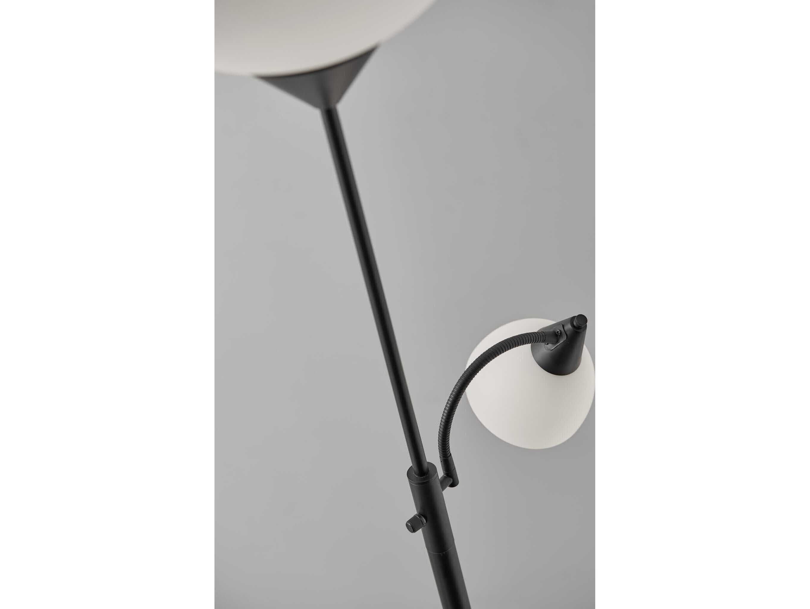 Adesso Piedmont Black White Plastic Floor Lamp