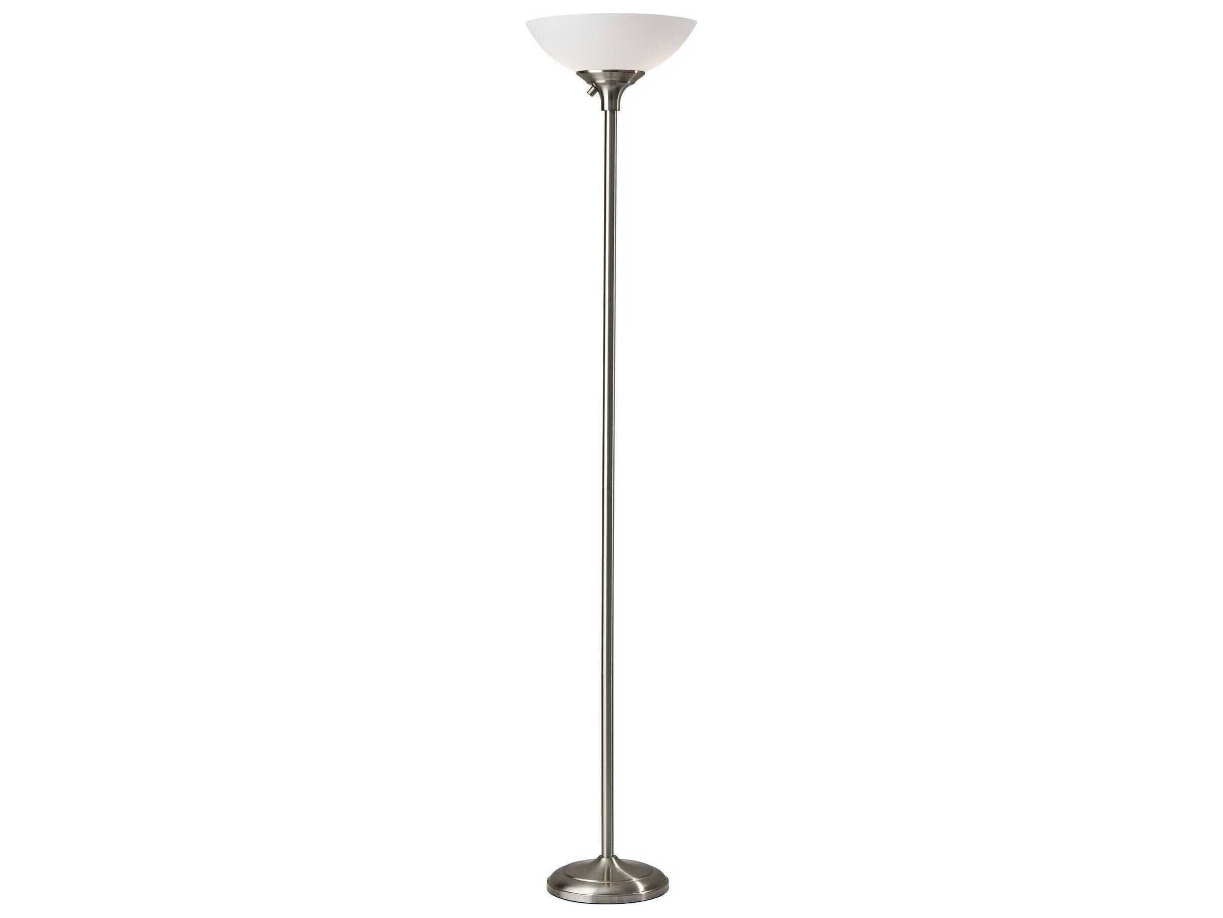 Adesso Glenn Brushed Steel Frosted Plastic Floor Lamp