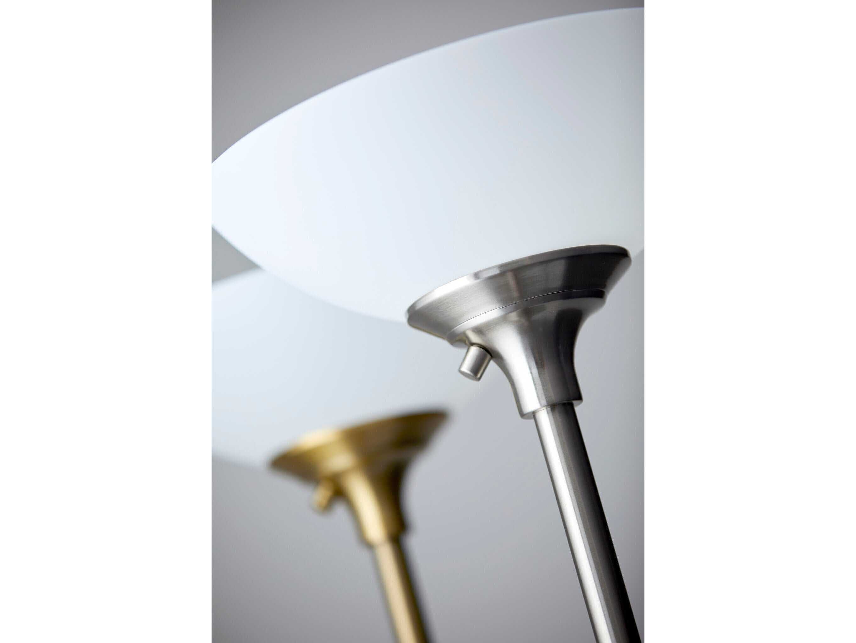 Adesso Glenn Brushed Steel Frosted Plastic Floor Lamp