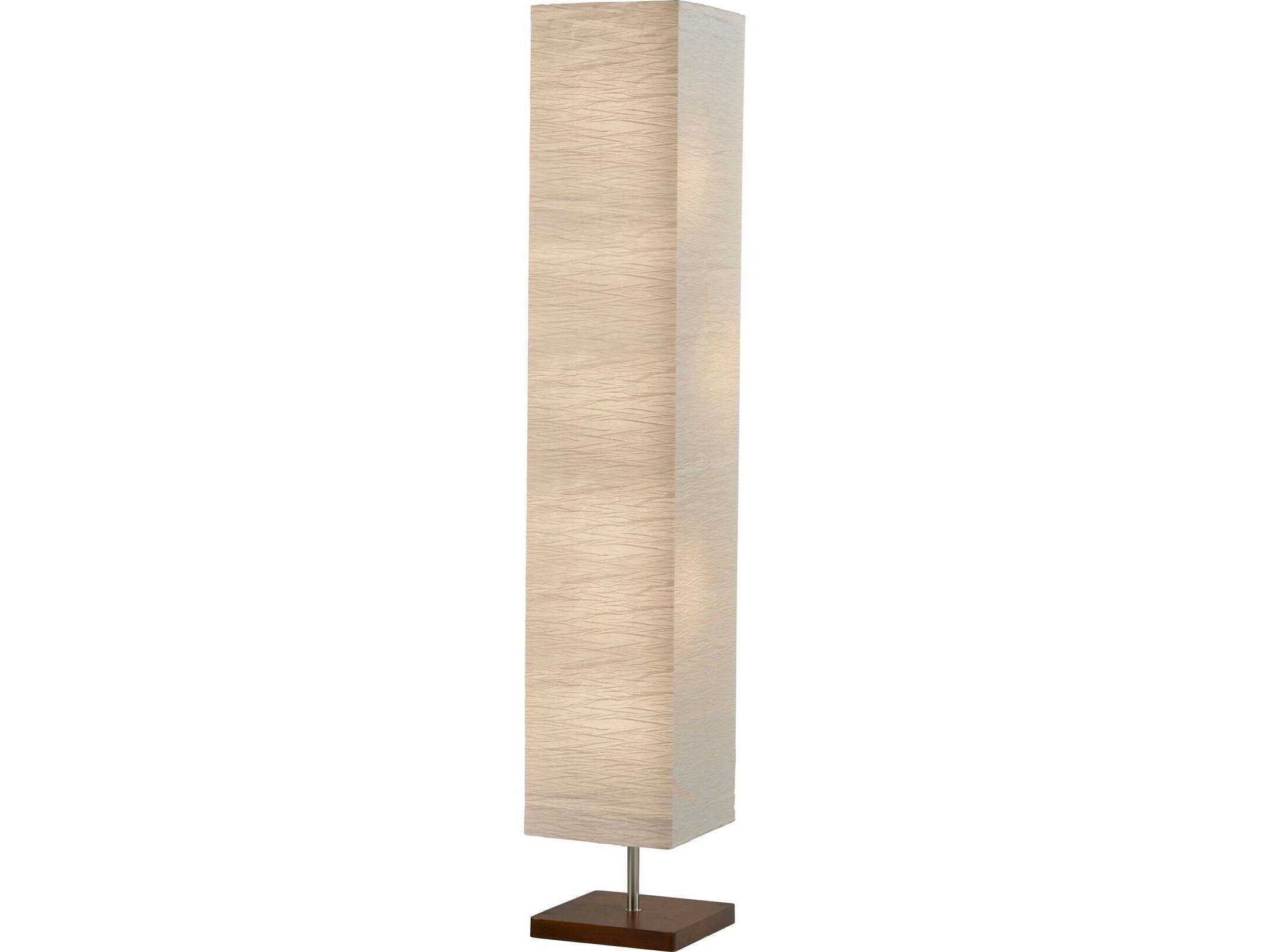 Adesso Dune Walnut White Crinkle Paper Off Floor Lamp
