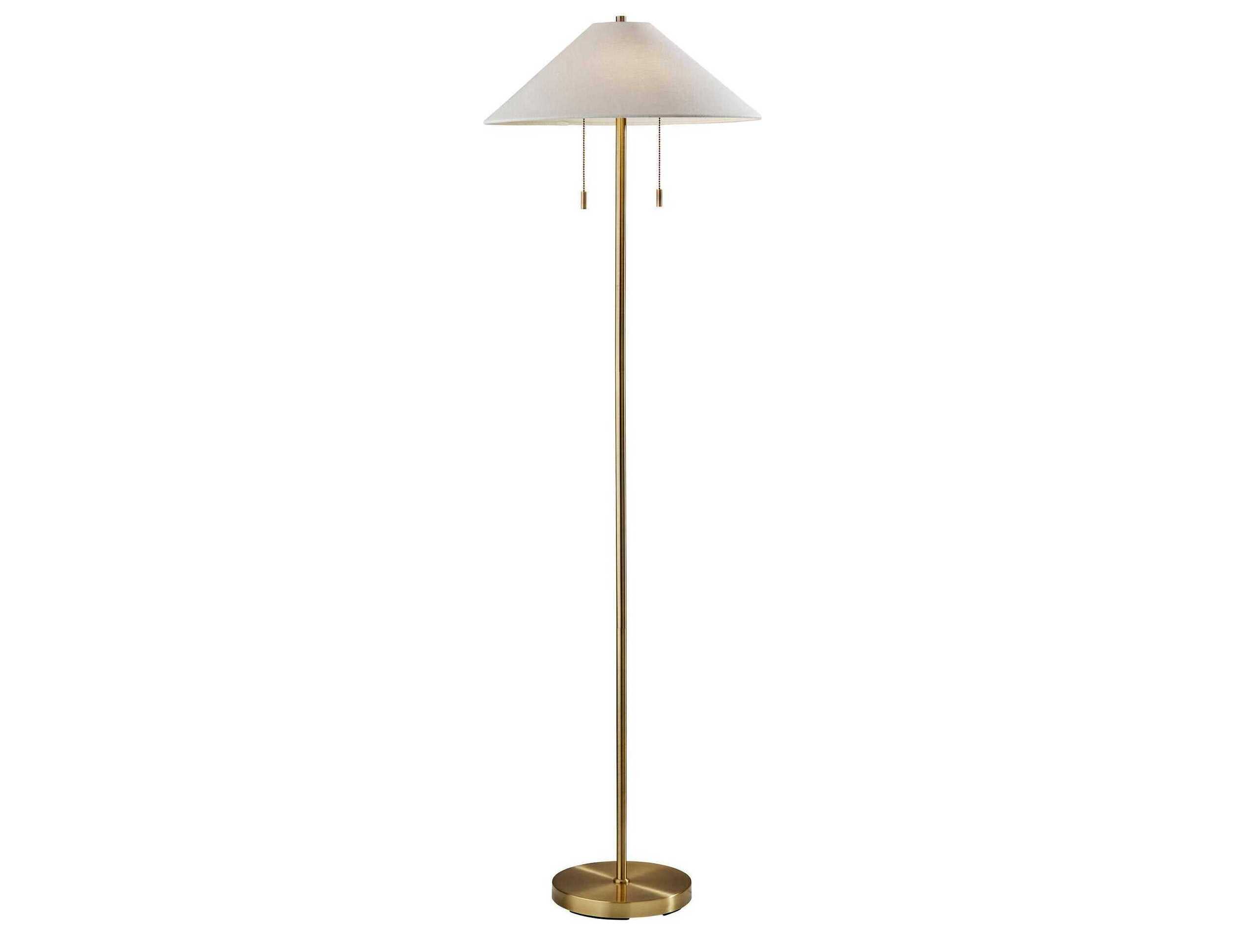 Adesso Claremont Antique Brass Floor Lamp