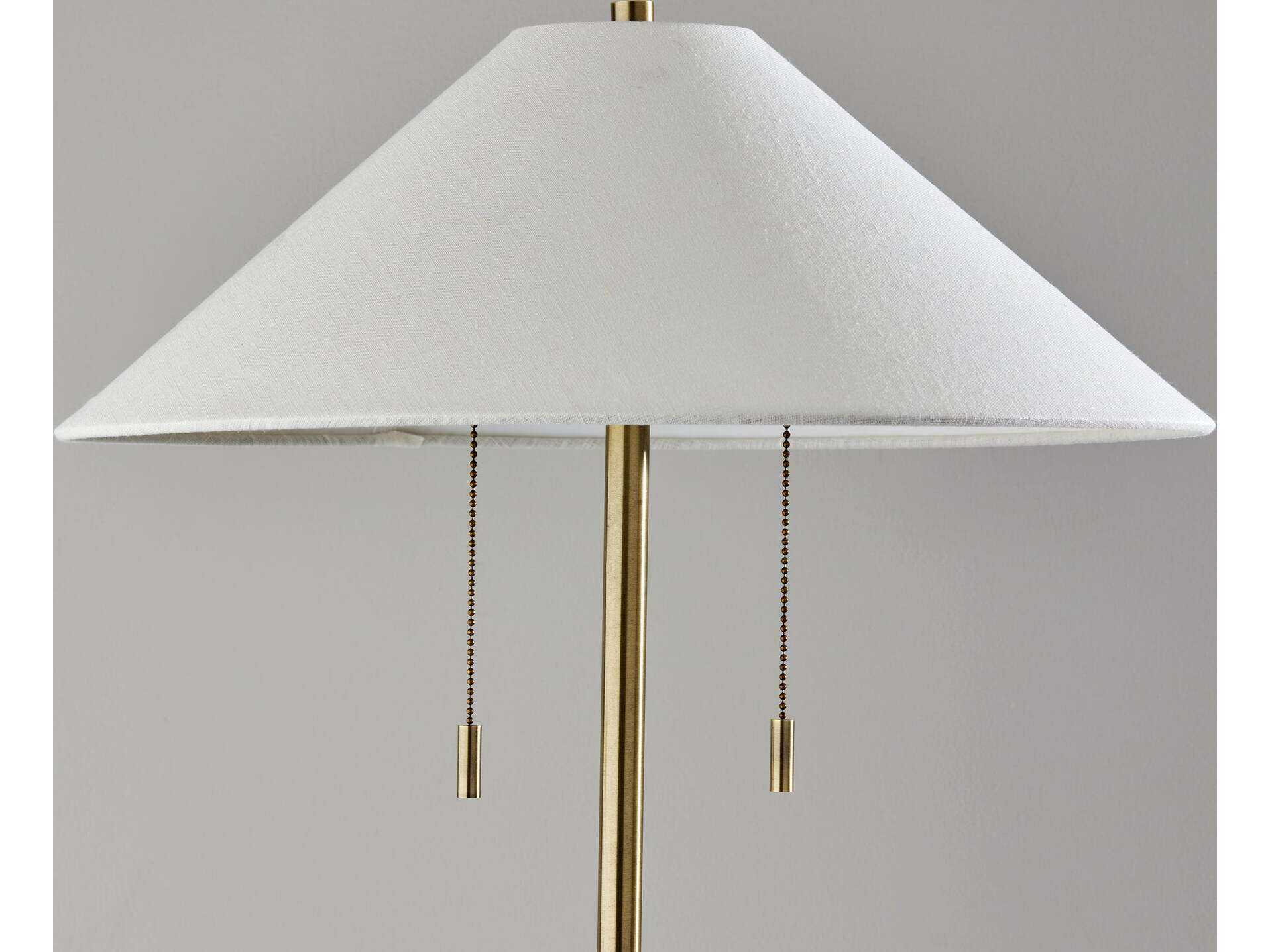 Adesso Claremont Antique Brass Floor Lamp