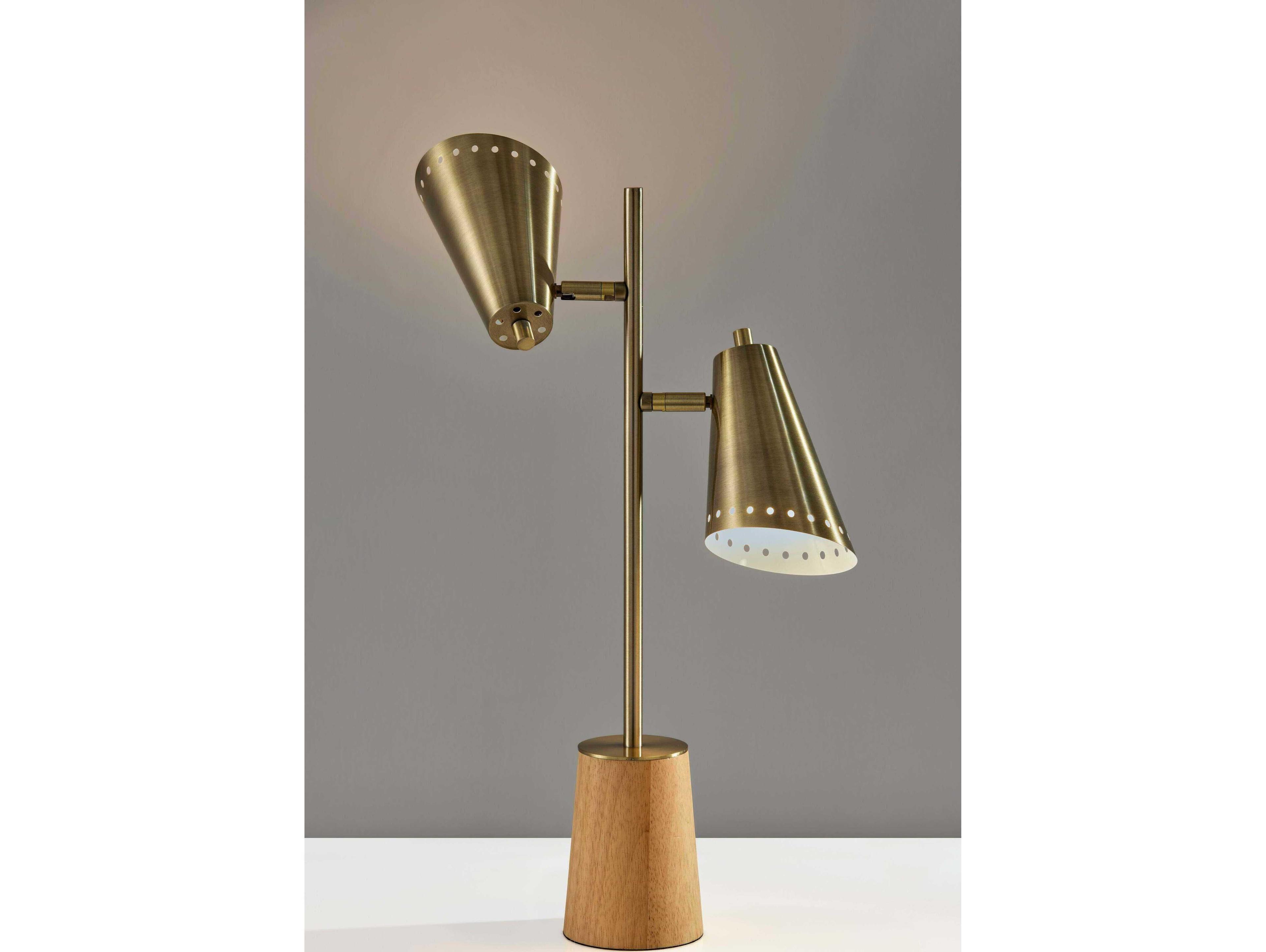 Adesso Josephine Antique Brass Metal Desk Lamp