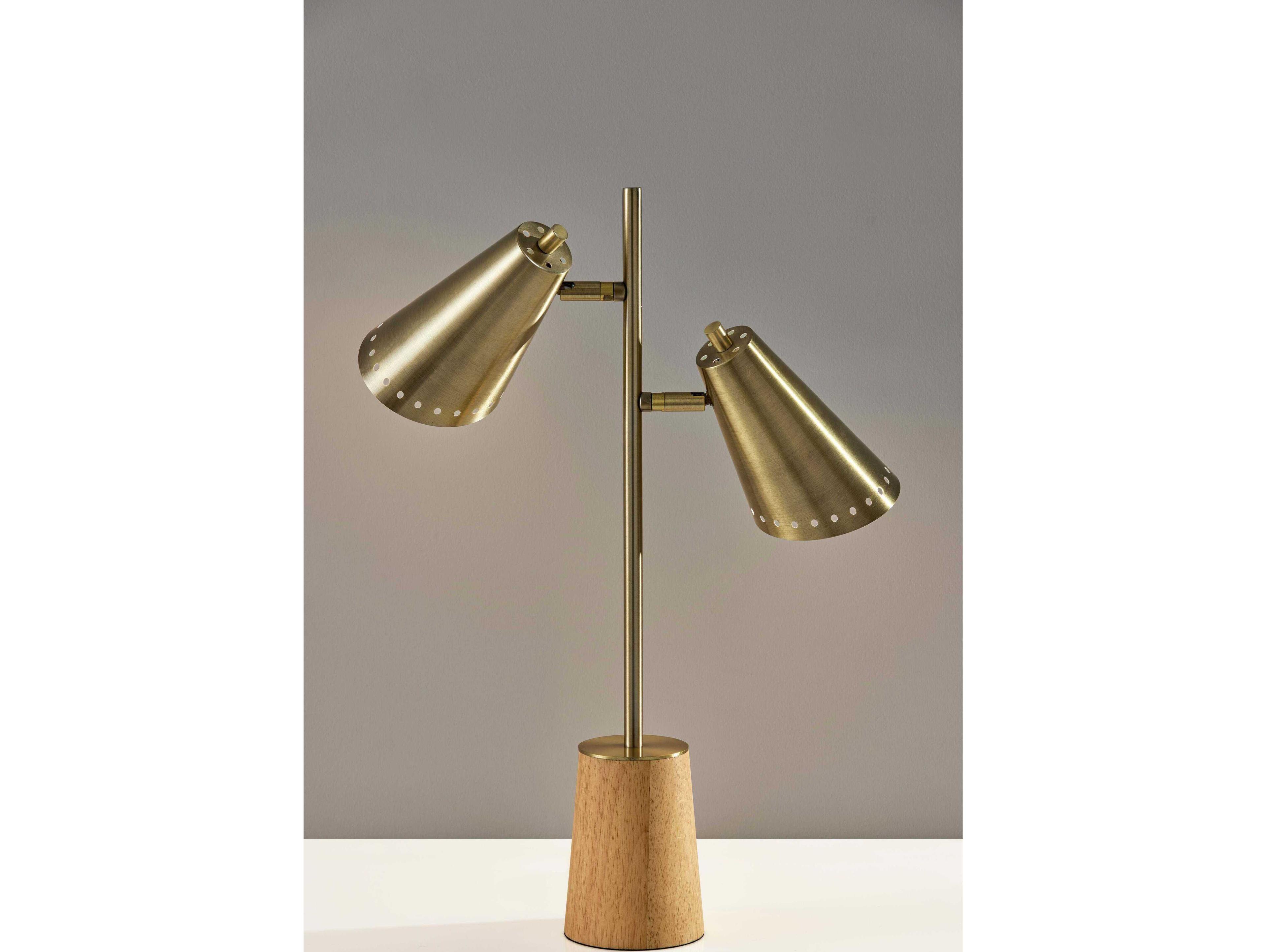Adesso Josephine Antique Brass Metal Desk Lamp