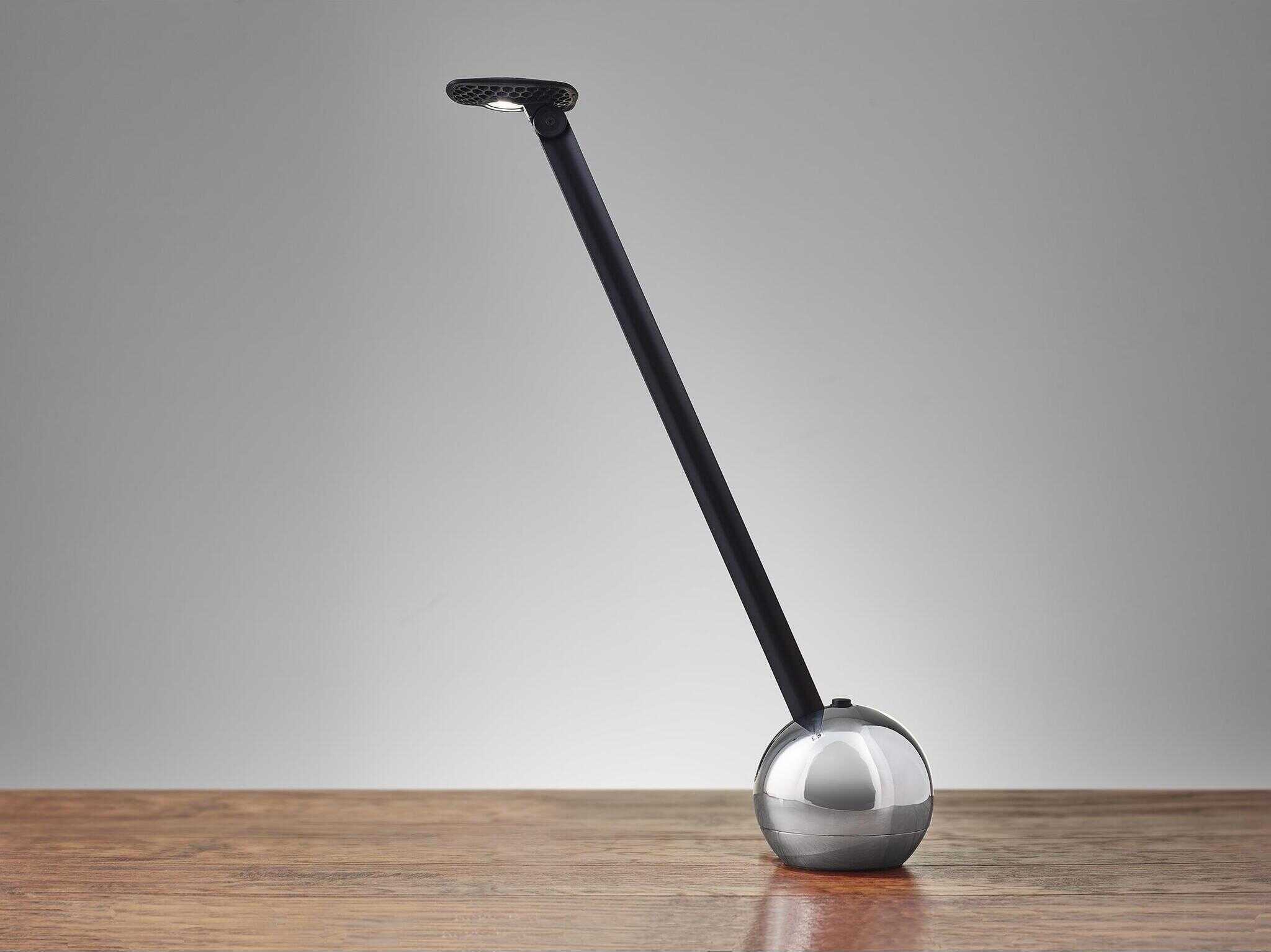 Adesso Kiu Chrome Black Desk Lamp