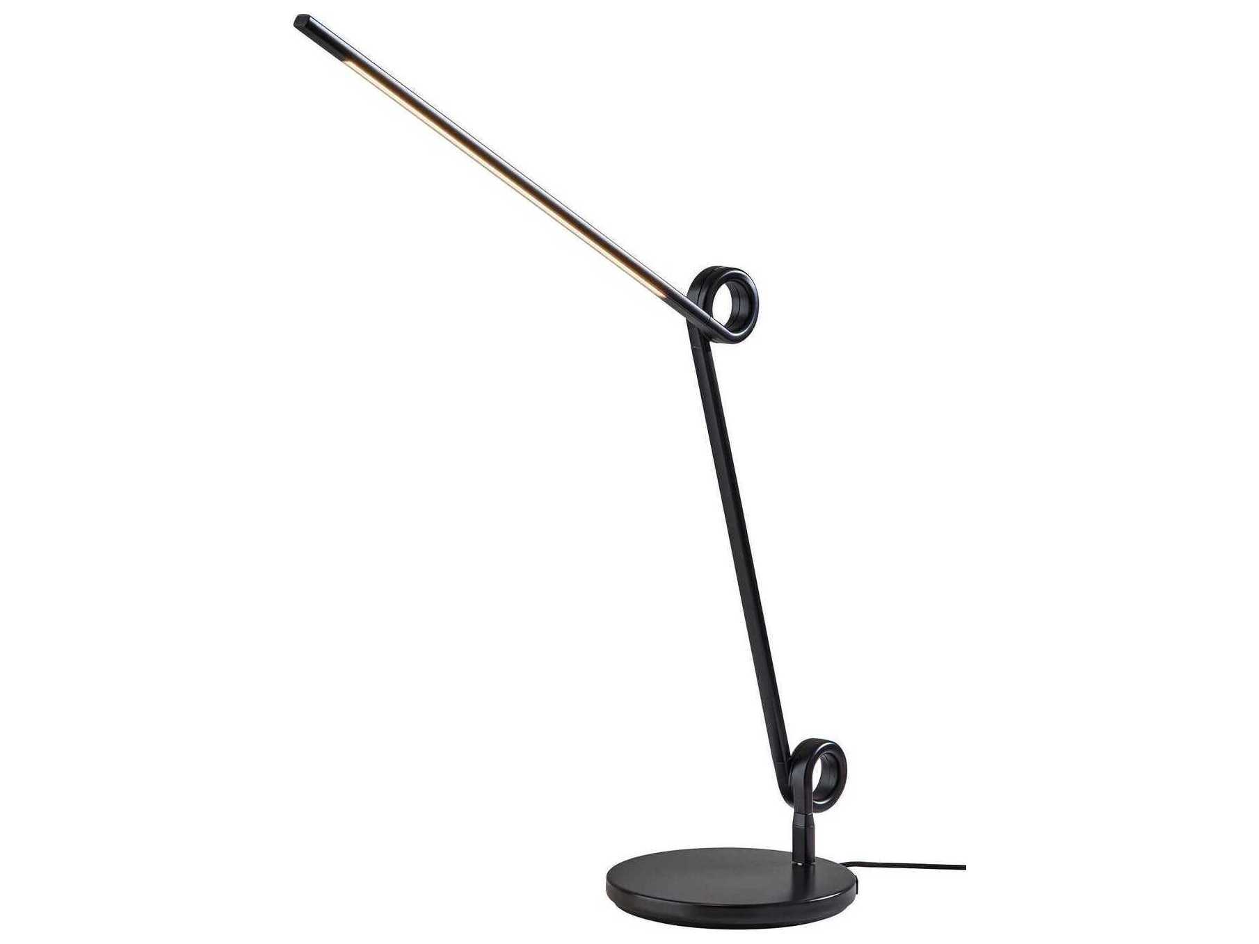 Adesso Knot Black Aluminum Tube With Frosted Shade Desk Lamp
