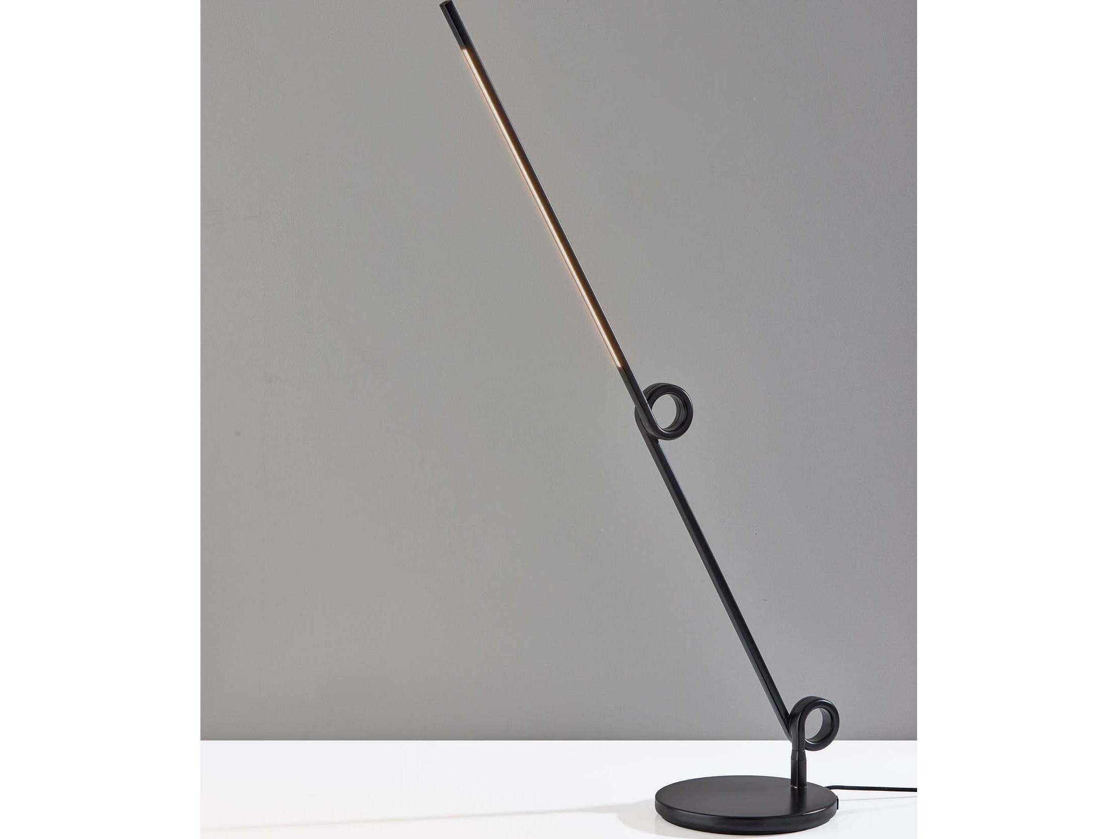 Adesso Knot Black Aluminum Tube With Frosted Shade Desk Lamp