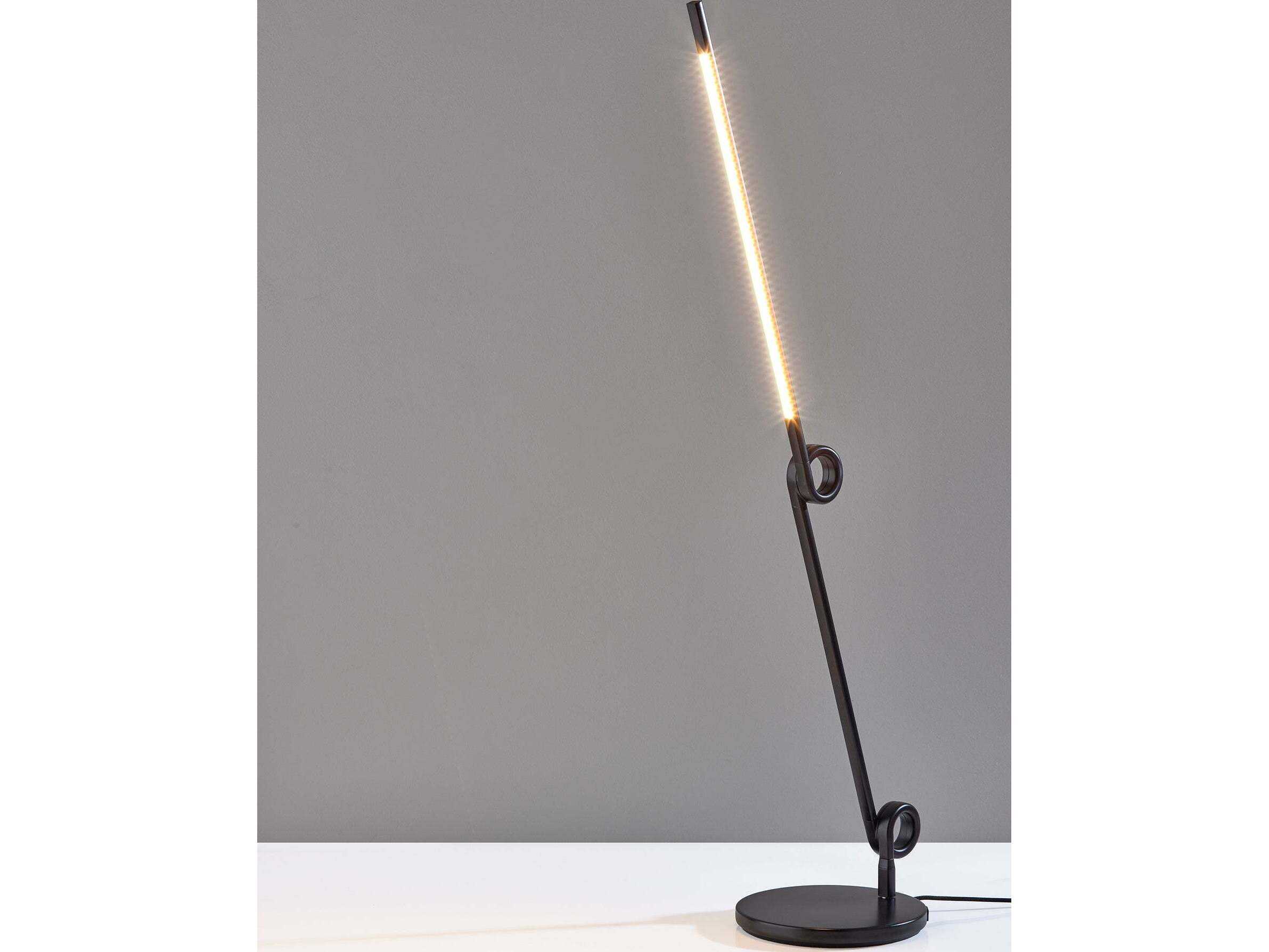 Adesso Knot Black Aluminum Tube With Frosted Shade Desk Lamp