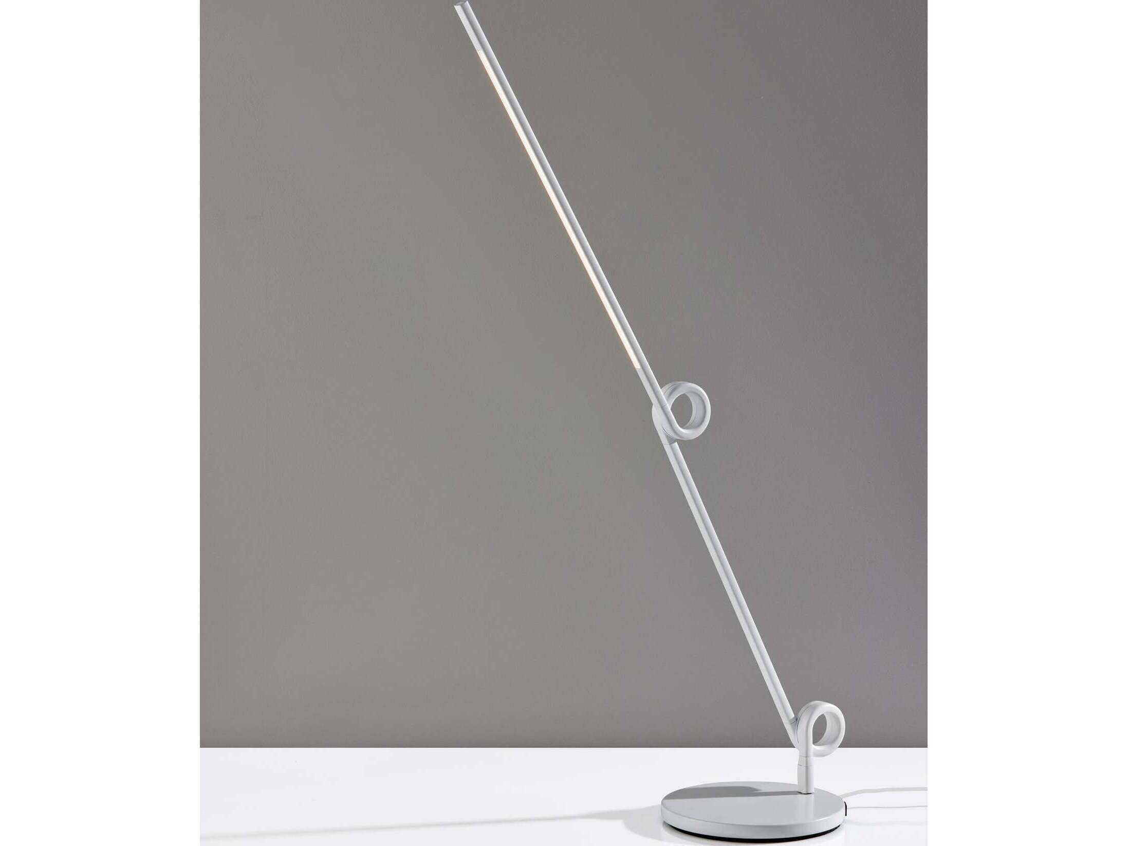 Adesso Knot White Aluminum Tube With Frosted Shade Desk Lamp
