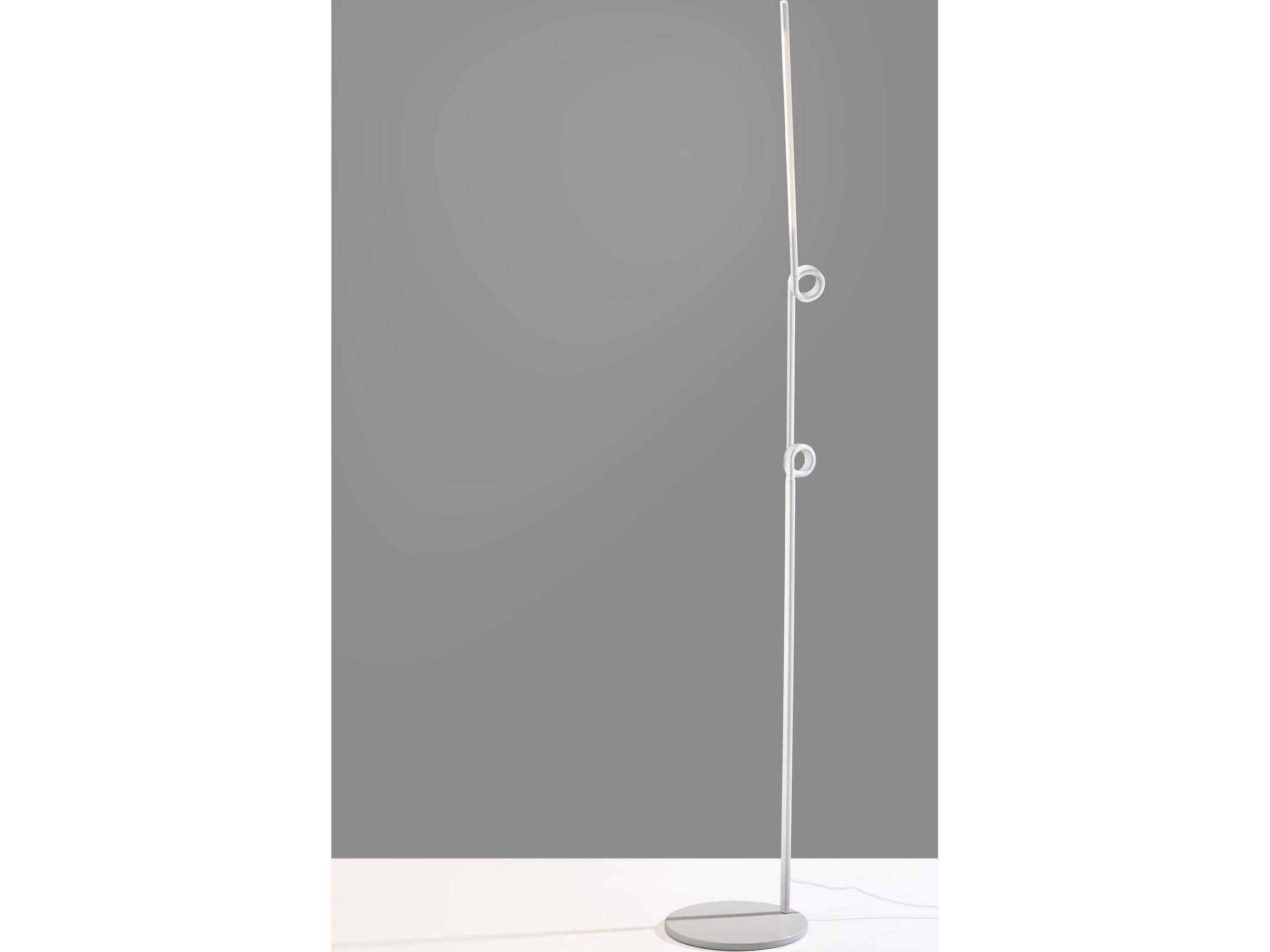 Adesso Knot White Aluminum Tube With Frosted Shade Floor Lamp