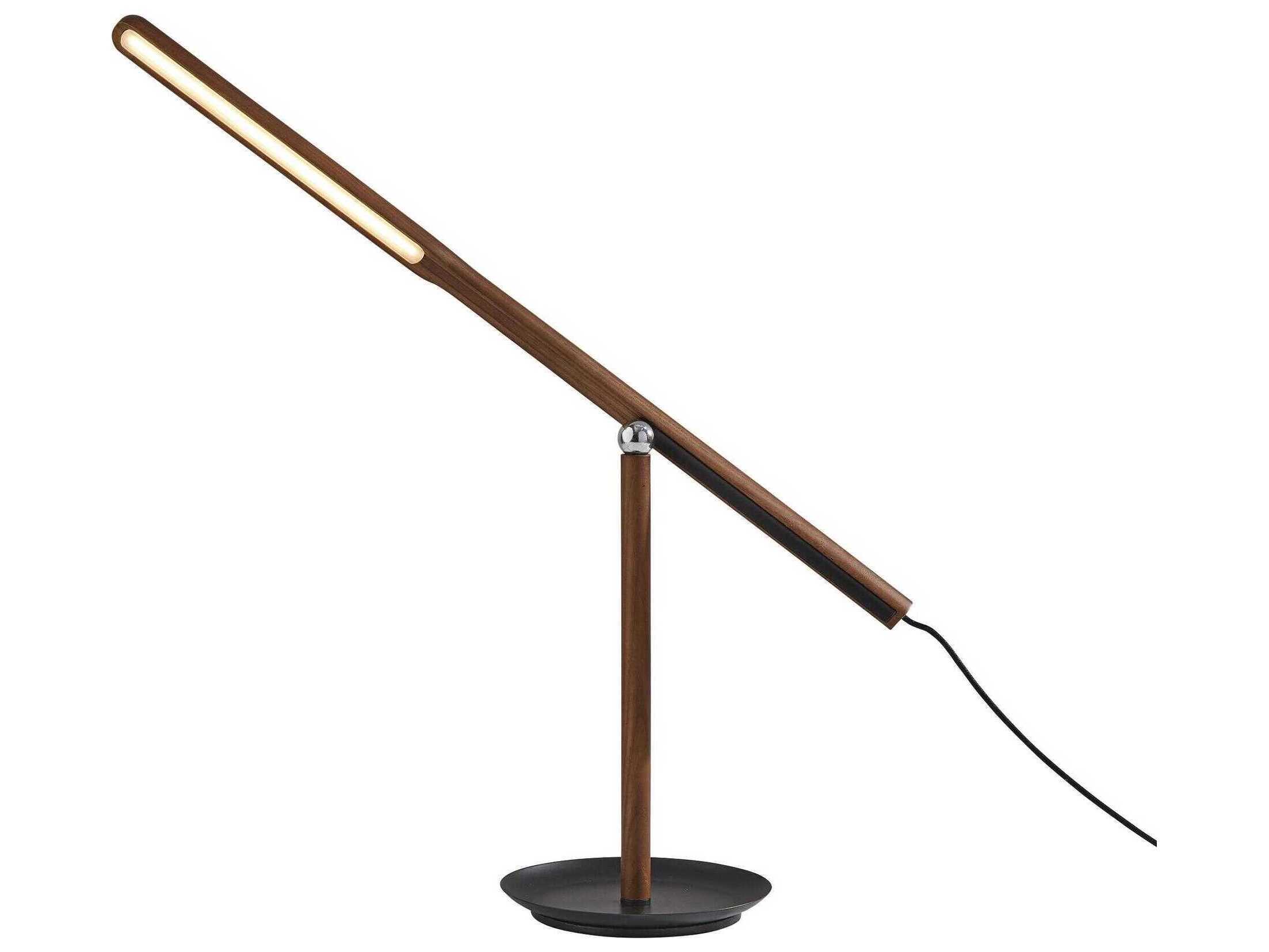 Adesso Gravity Walnut Ash Black Desk Lamp