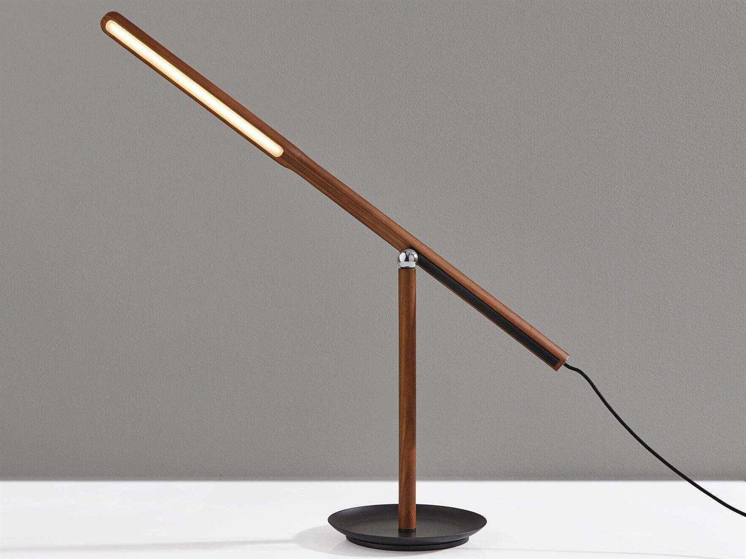 Adesso Gravity Walnut Ash Black Desk Lamp