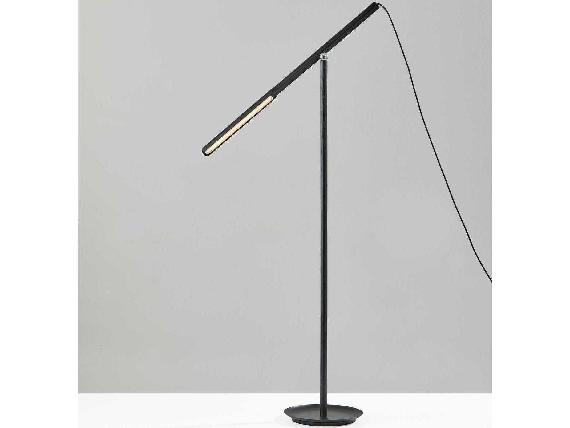 Adesso Gravity Black Ash Wood Floor Lamp